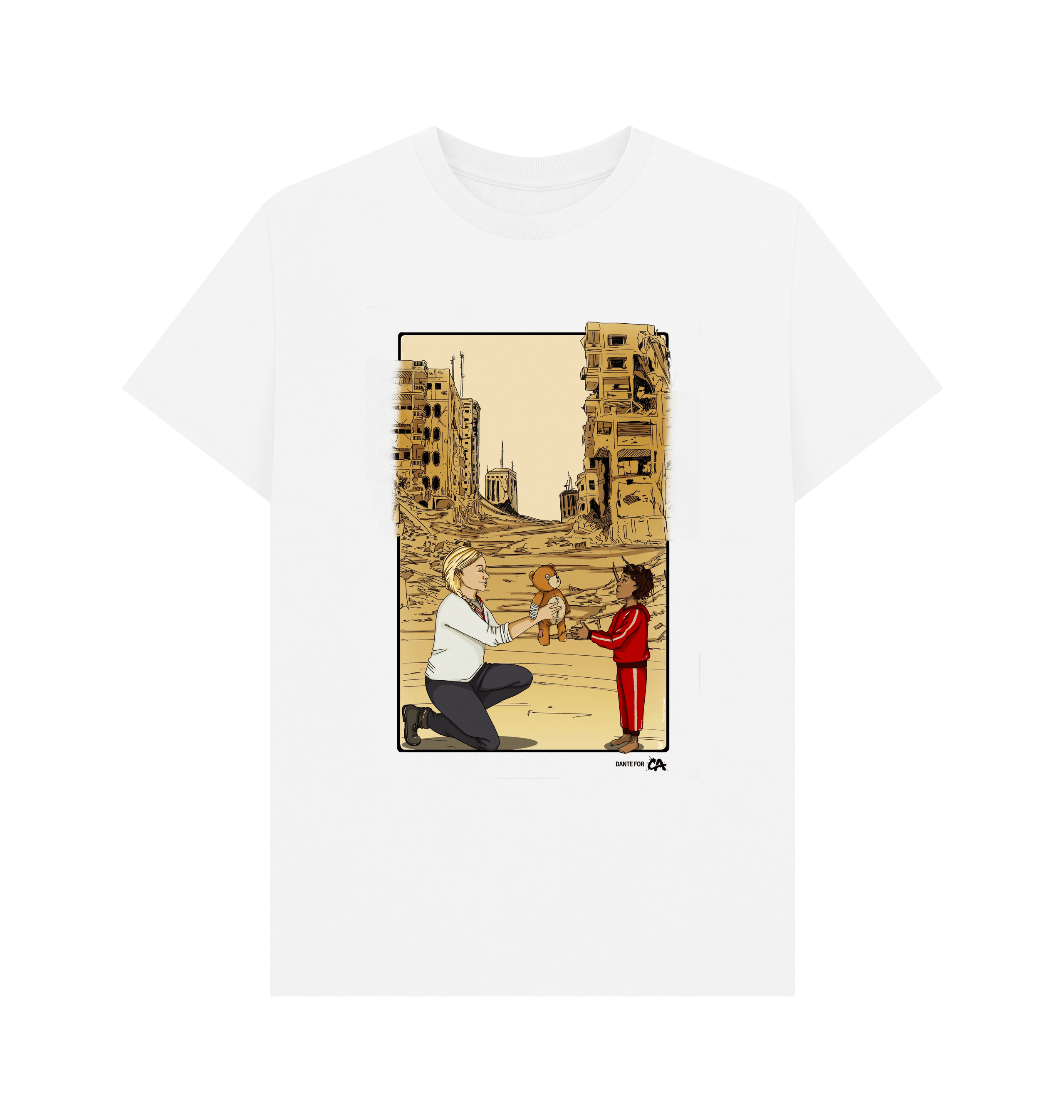 White Printed T-shirt Front