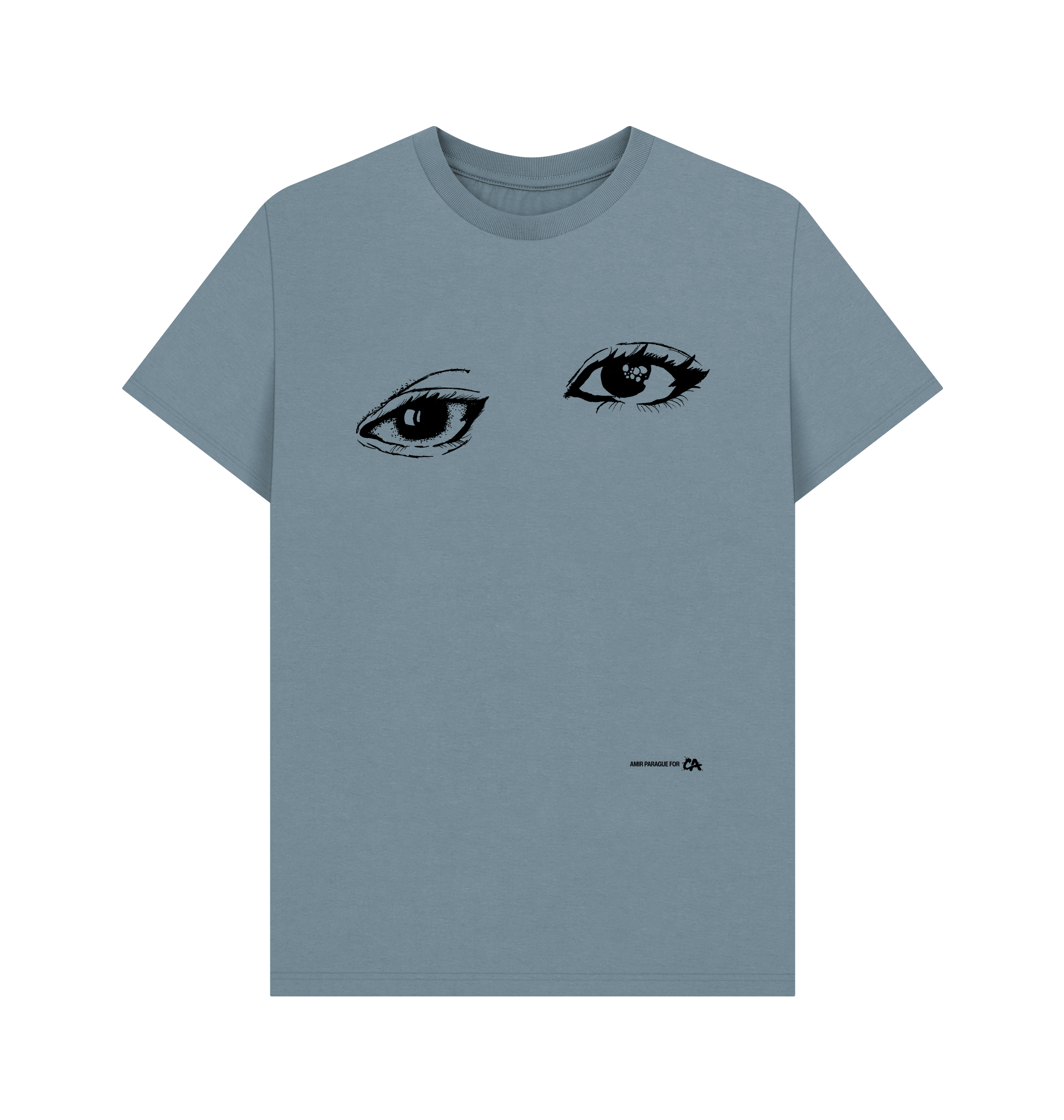 Stone Blue Printed T-shirt Front