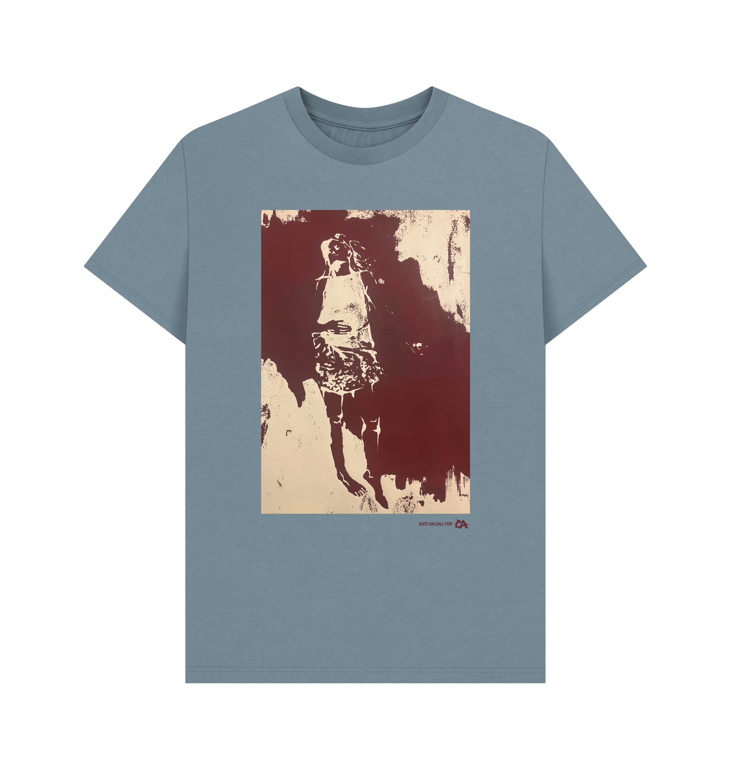 Stone Blue Printed T-shirt Front