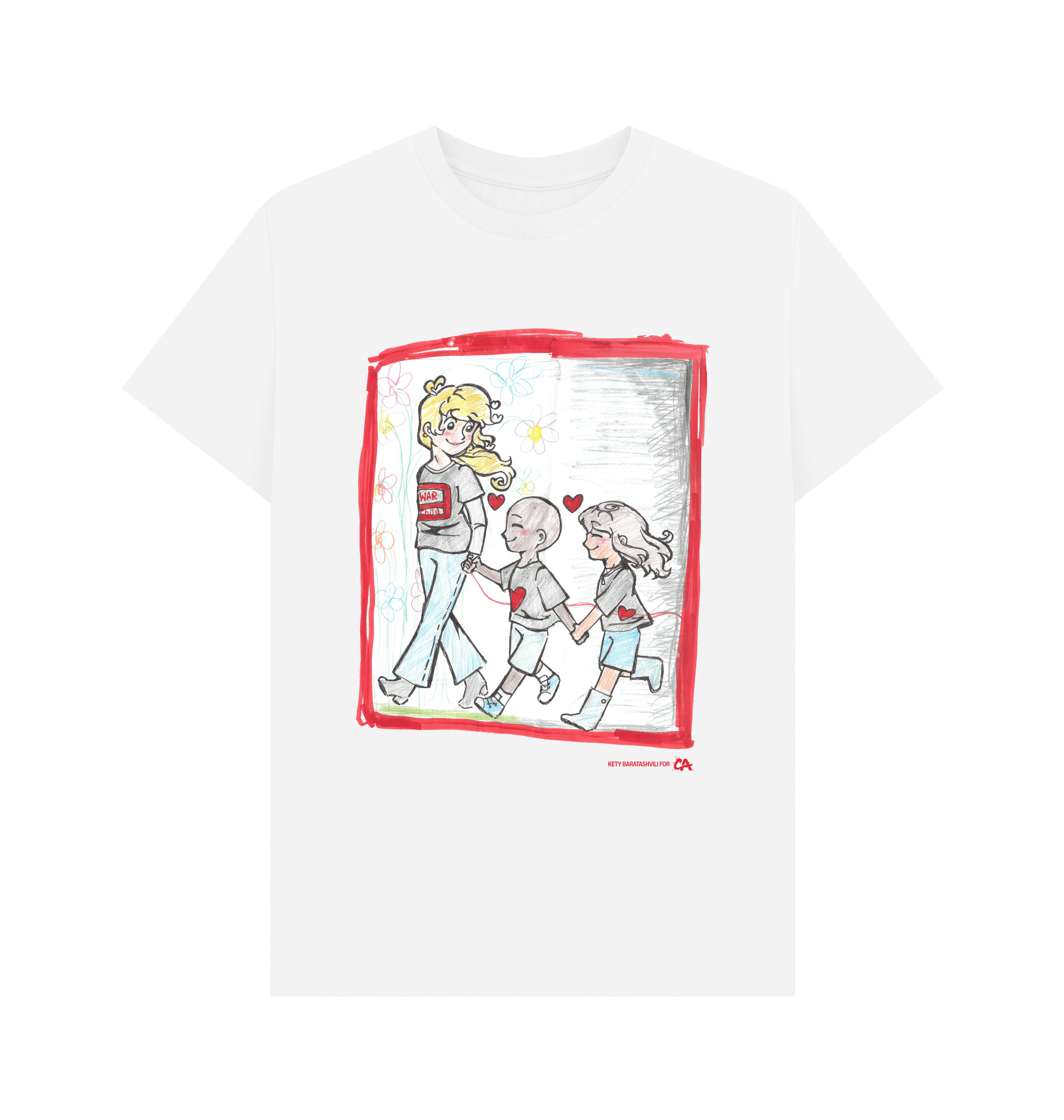 White Printed T-shirt Front