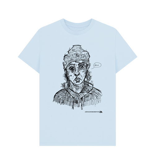 Sky Blue Printed T-shirt Front