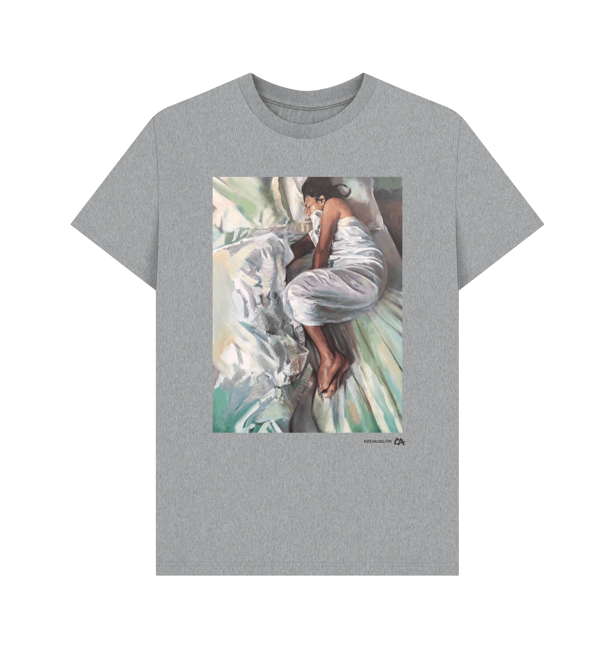 Athletic Grey Printed T-shirt Front