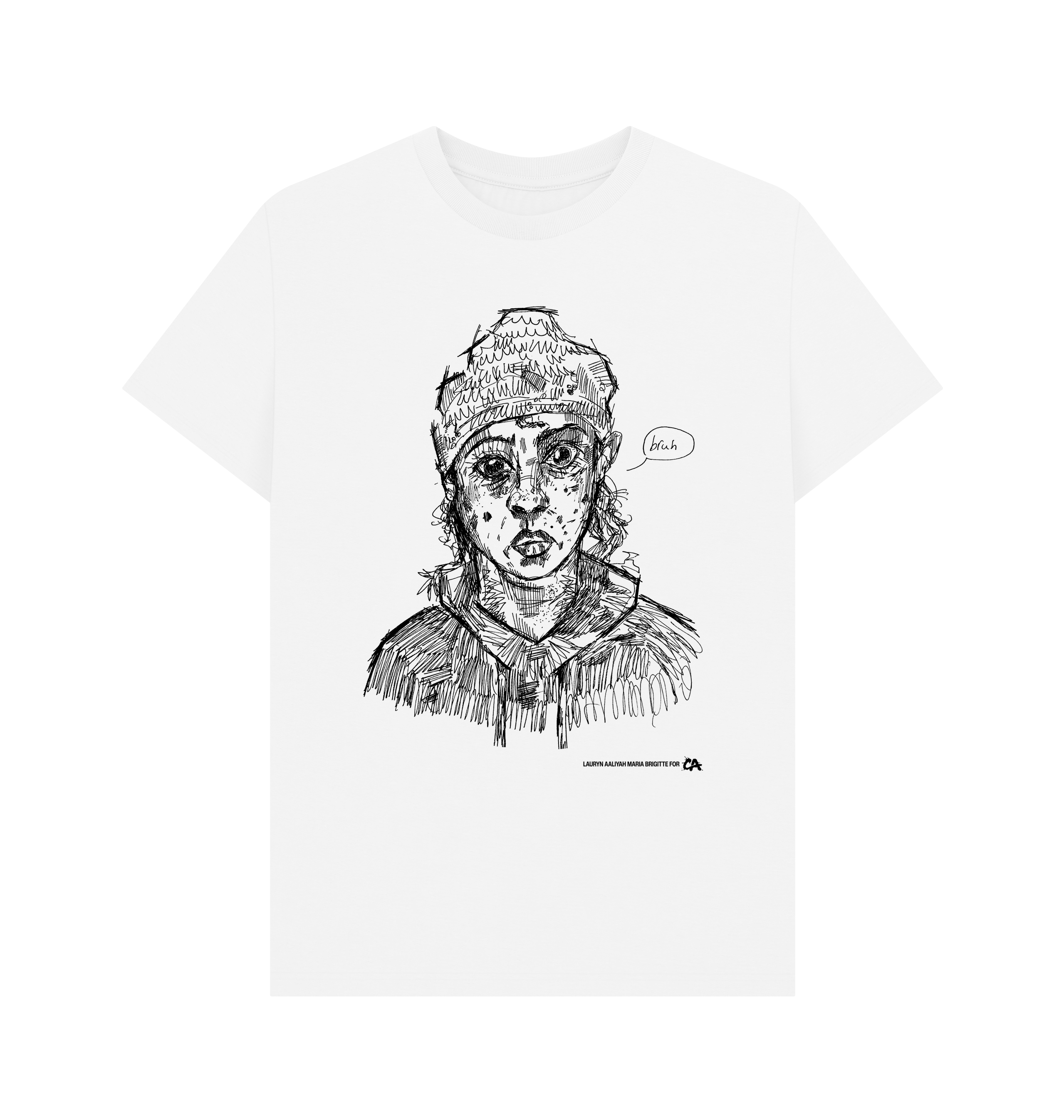 White Printed T-shirt Front