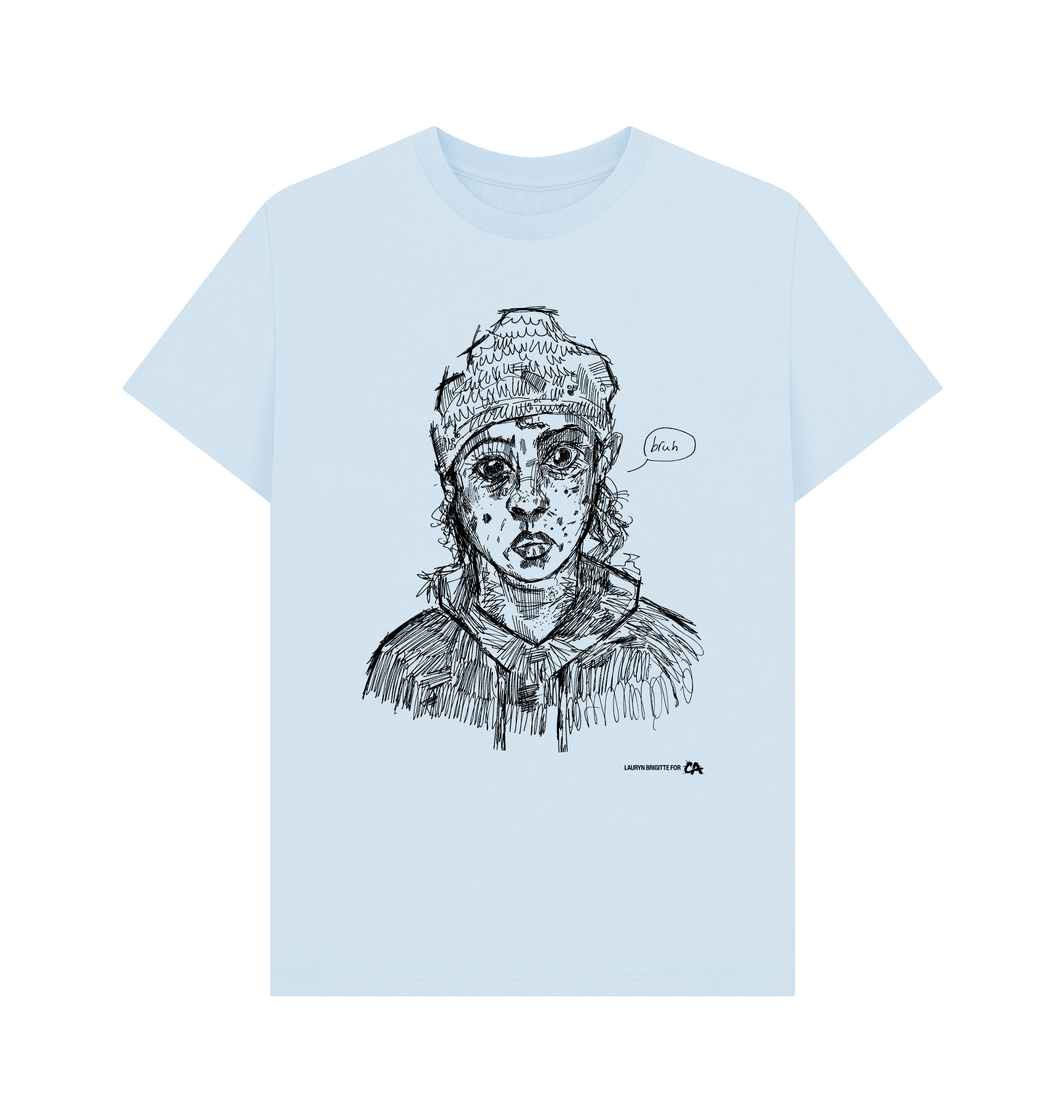 Sky Blue Printed T-shirt Front