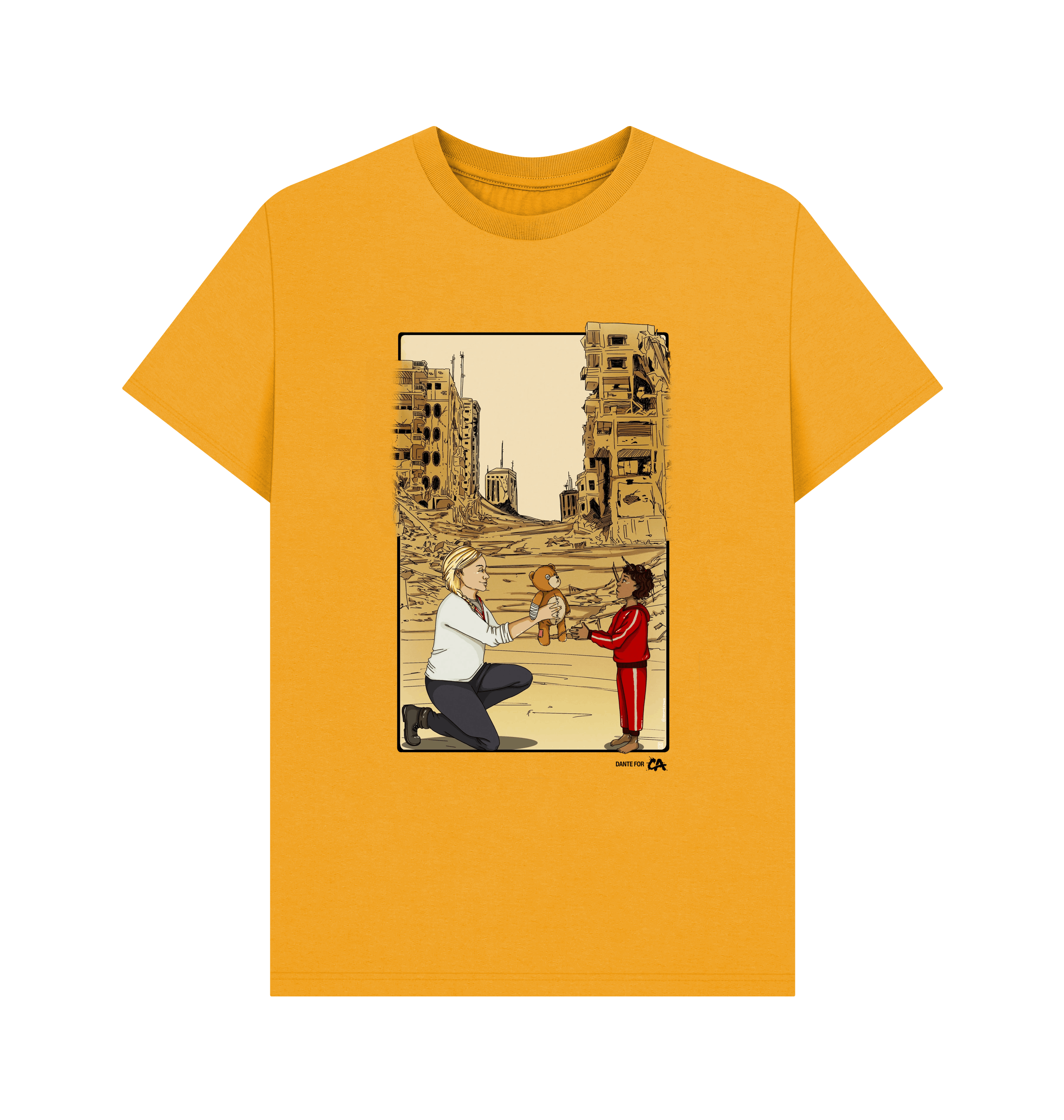 Mustard Printed T-shirt Front