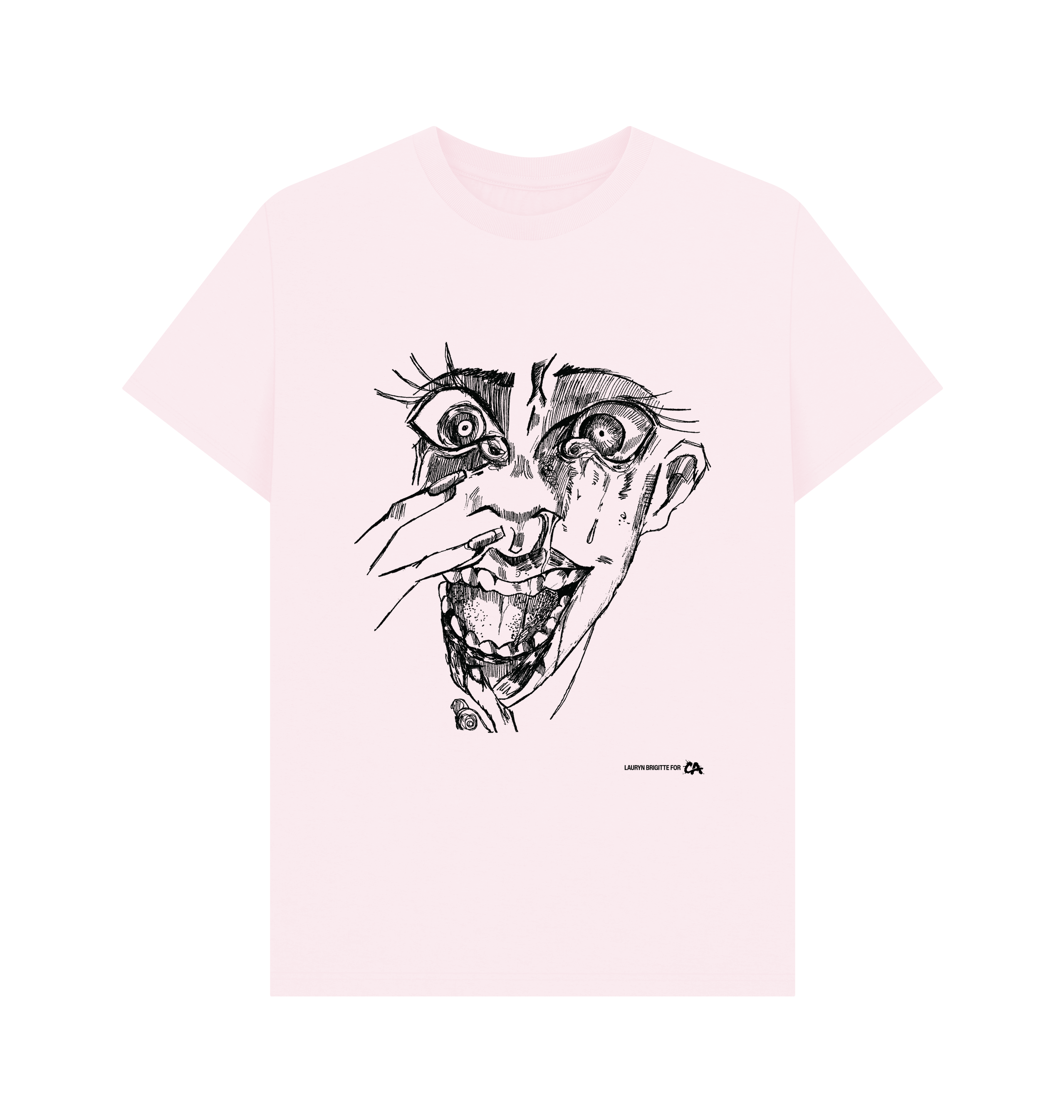 Pink Printed T-shirt Front