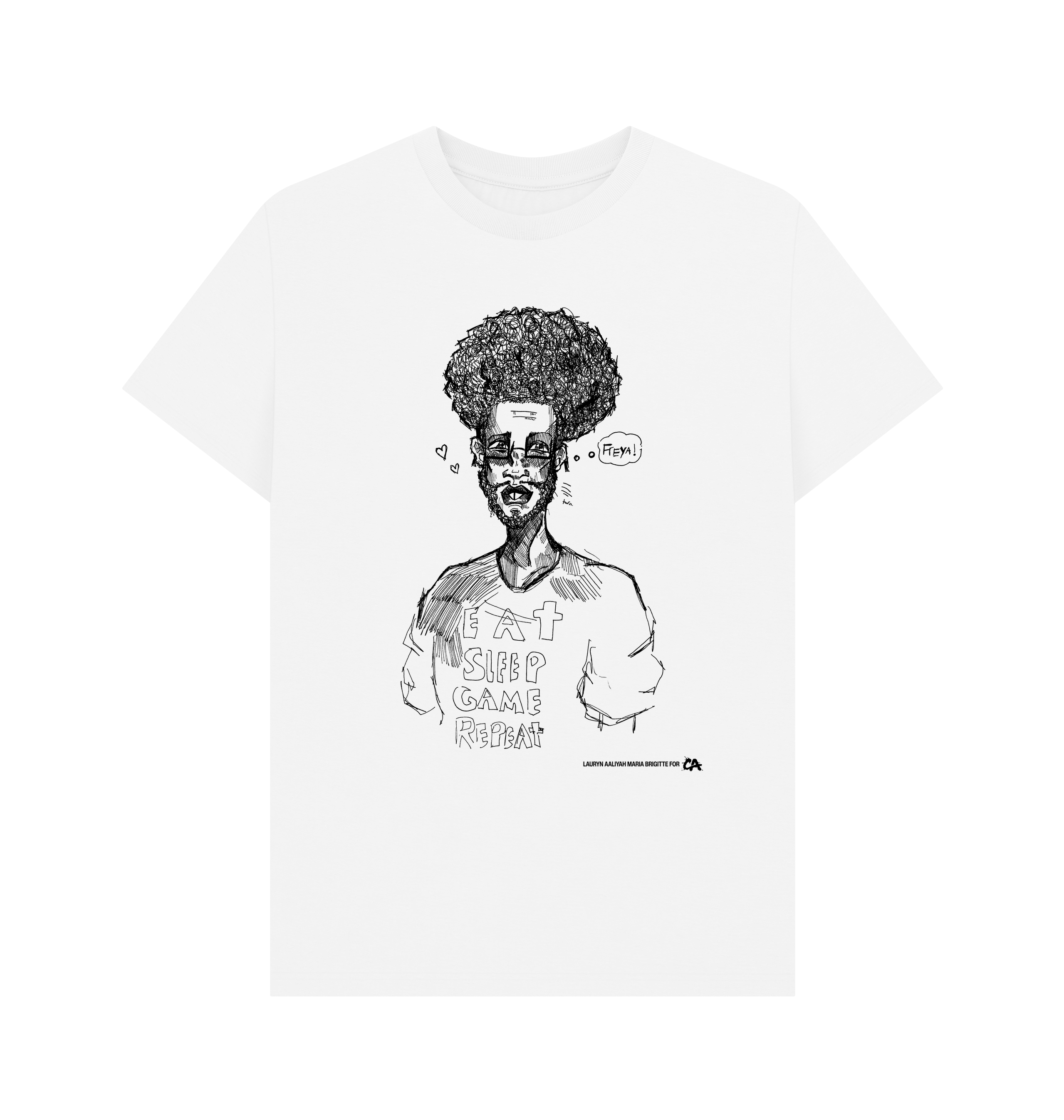 White Printed T-shirt Front