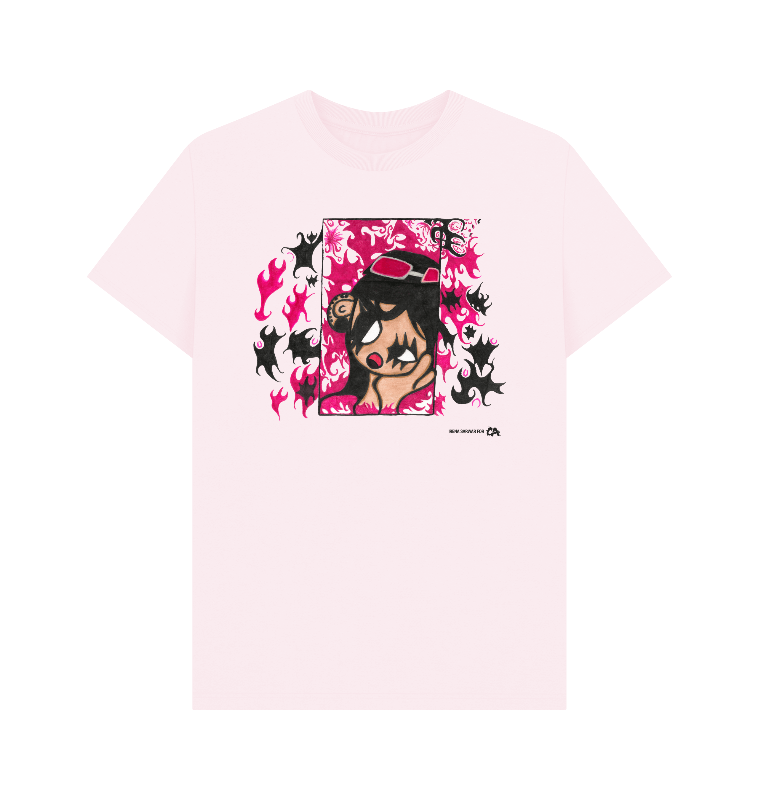 Pink Printed T-shirt Front