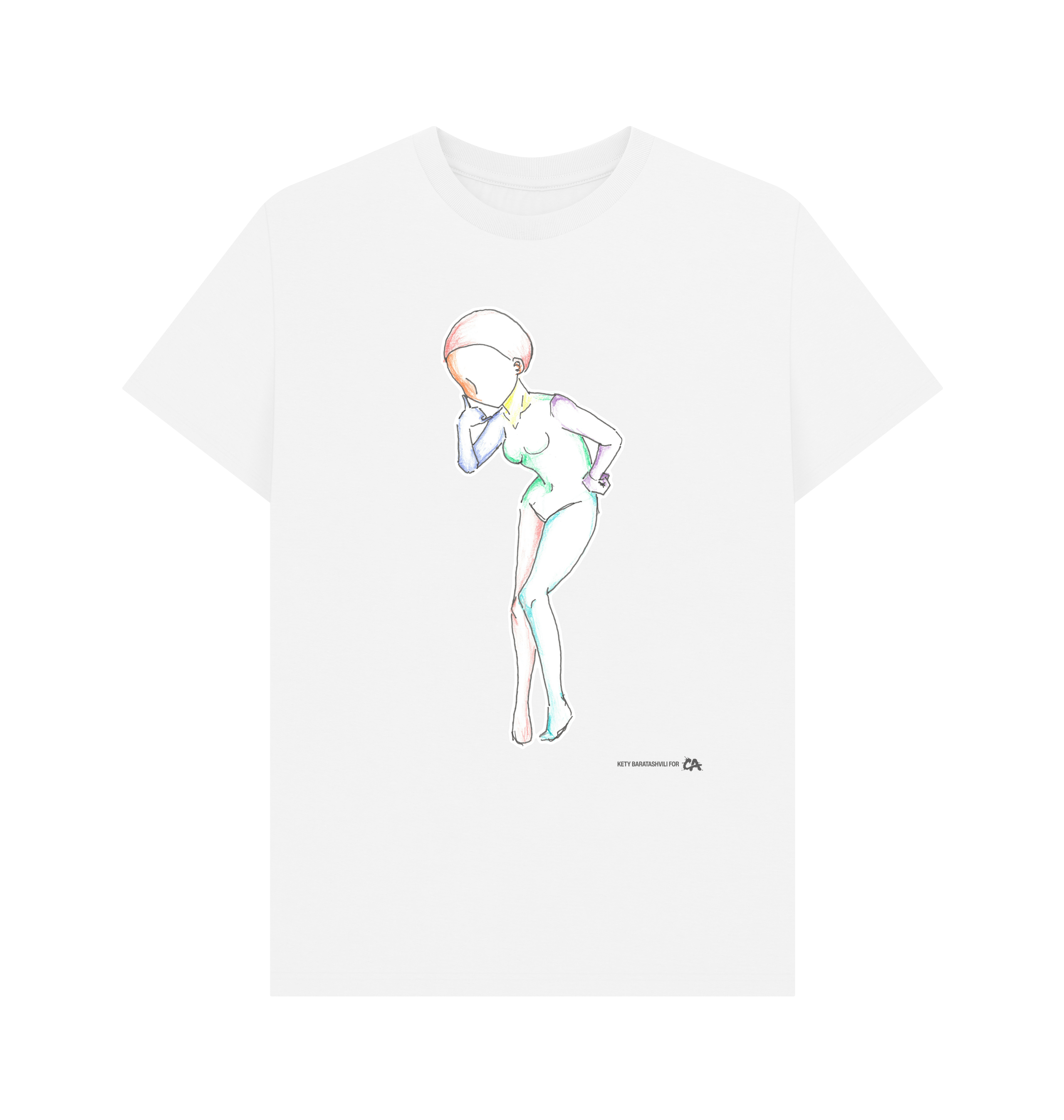 White Printed T-shirt Front