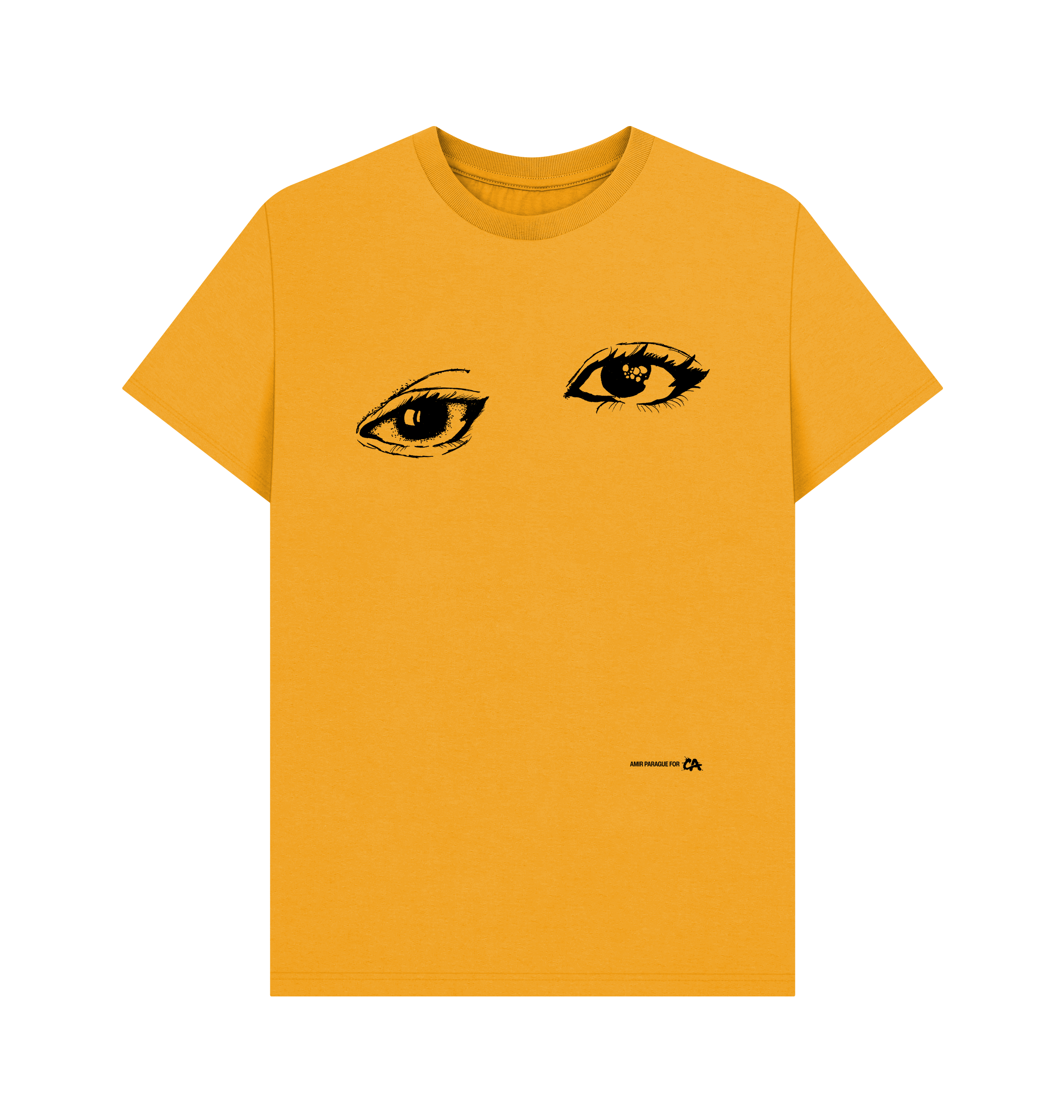 Mustard Printed T-shirt Front