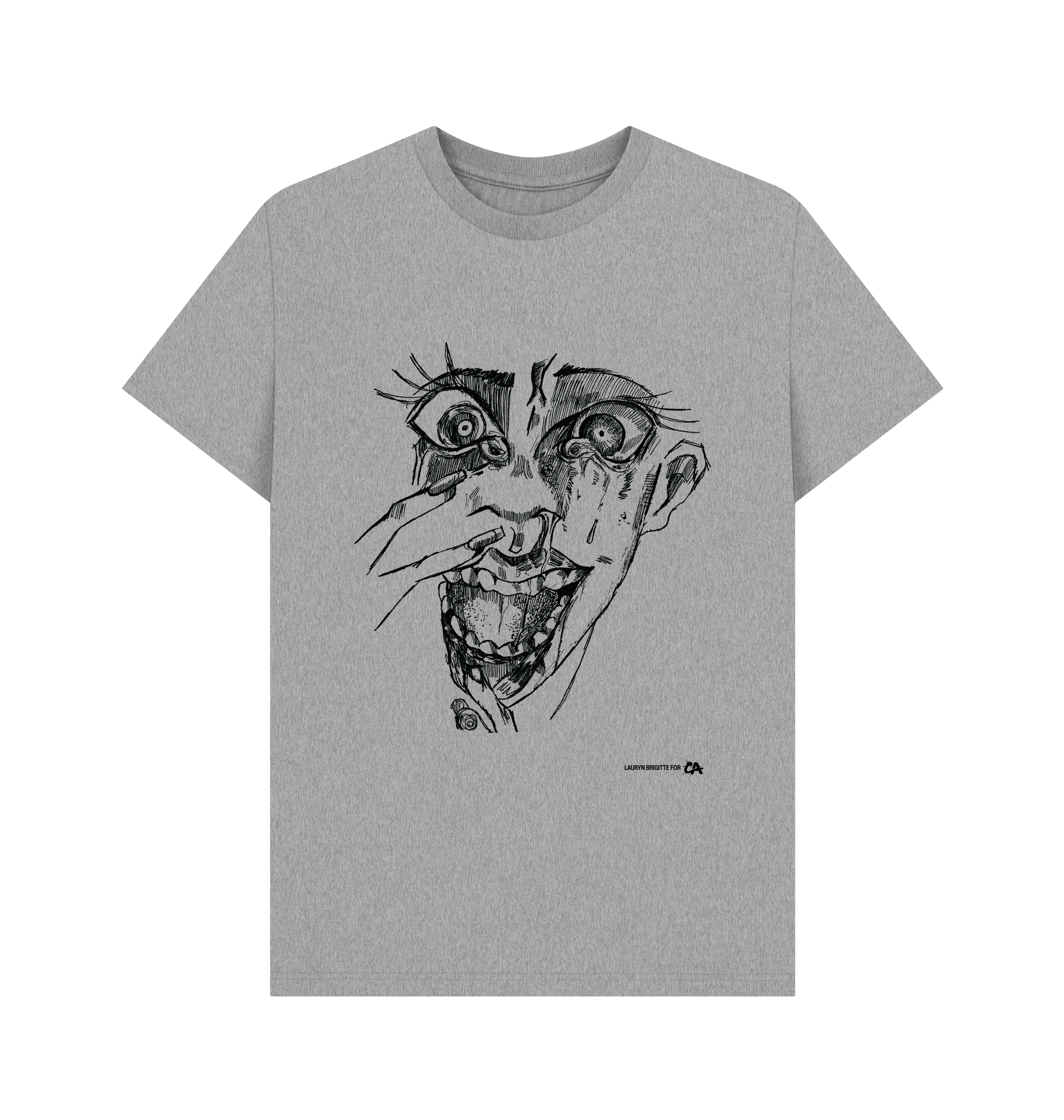 Athletic Grey Printed T-shirt Front