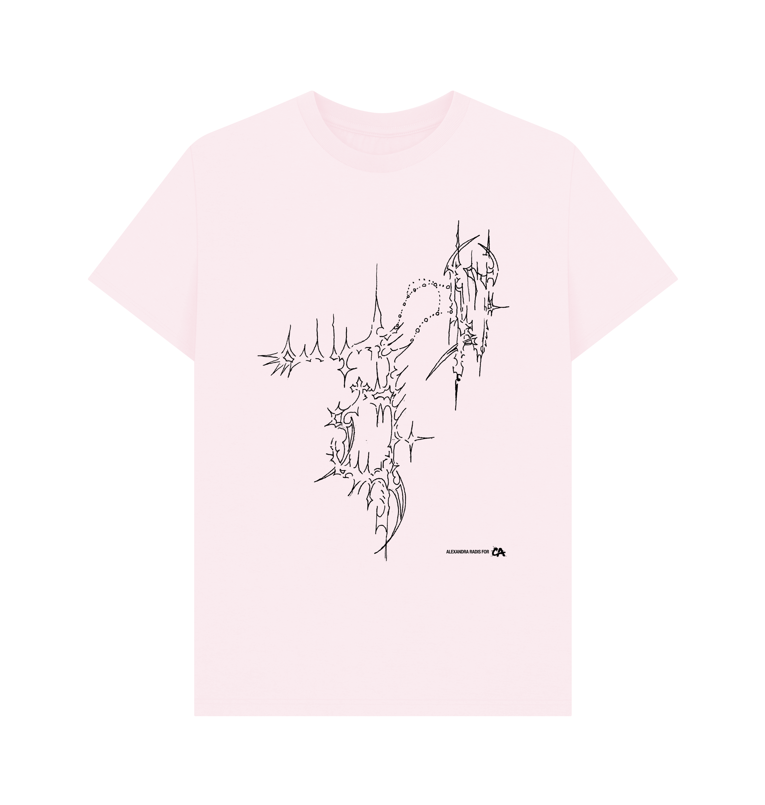 Pink Printed T-shirt Front