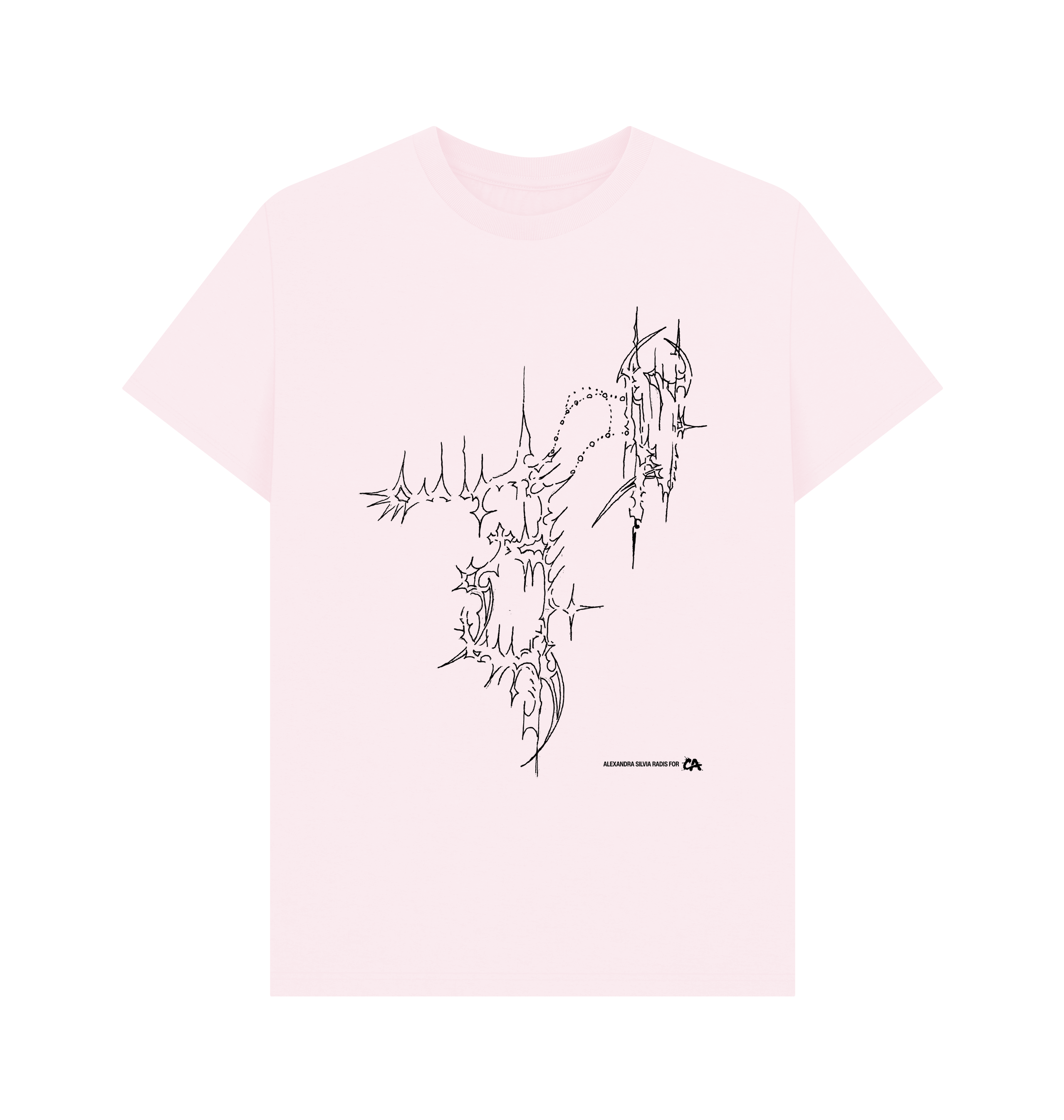 Pink Printed T-shirt Front