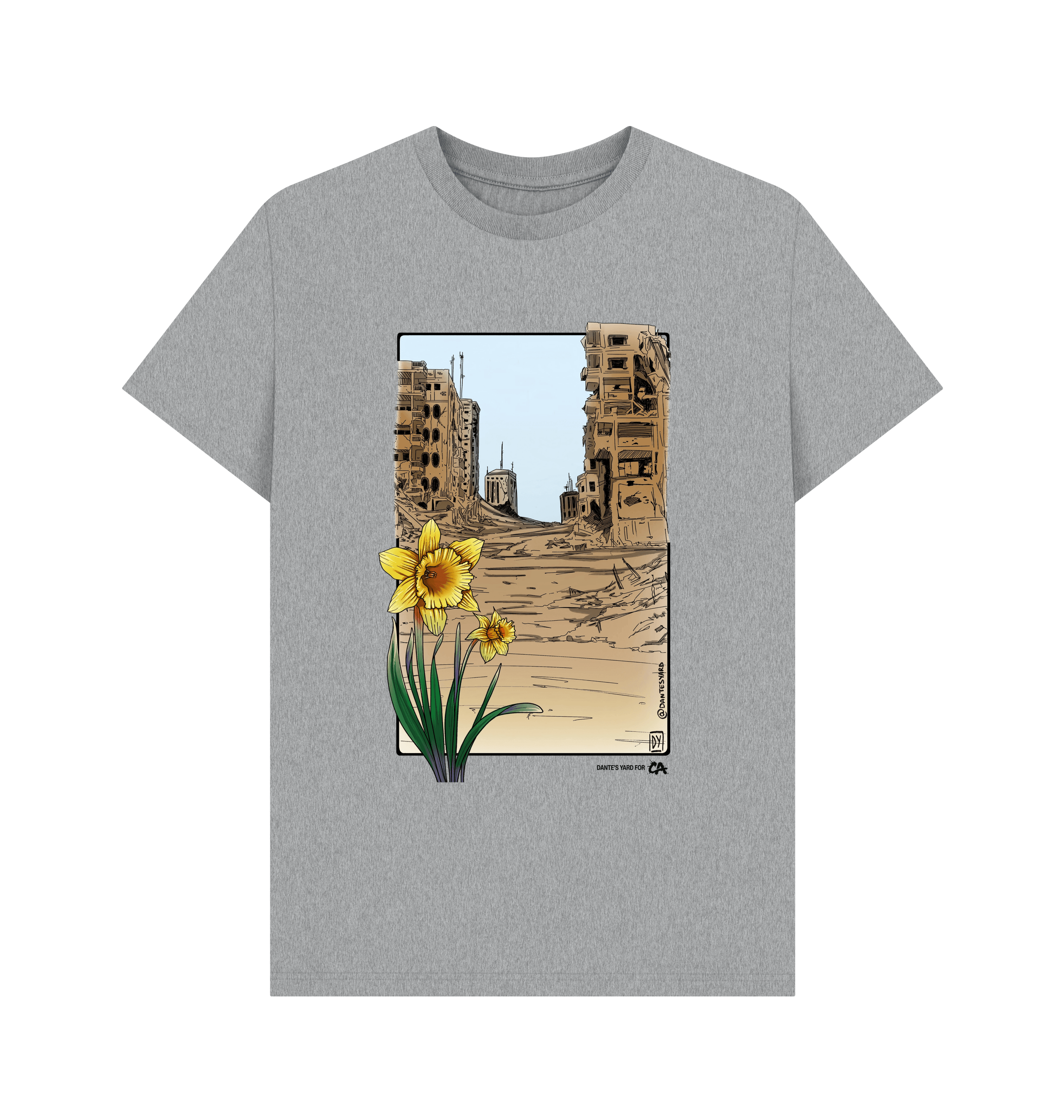 Athletic Grey Printed T-shirt Front