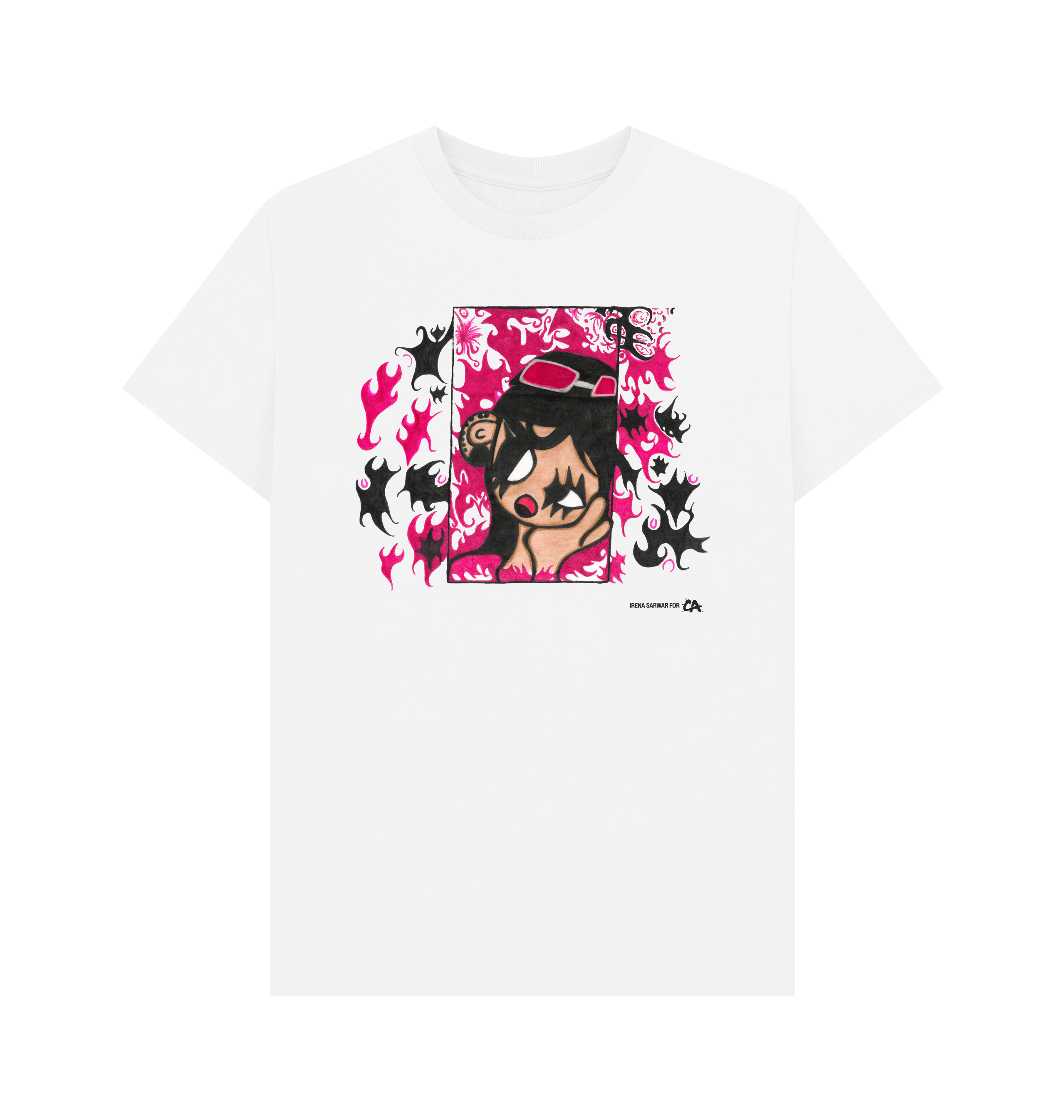 White Printed T-shirt Front