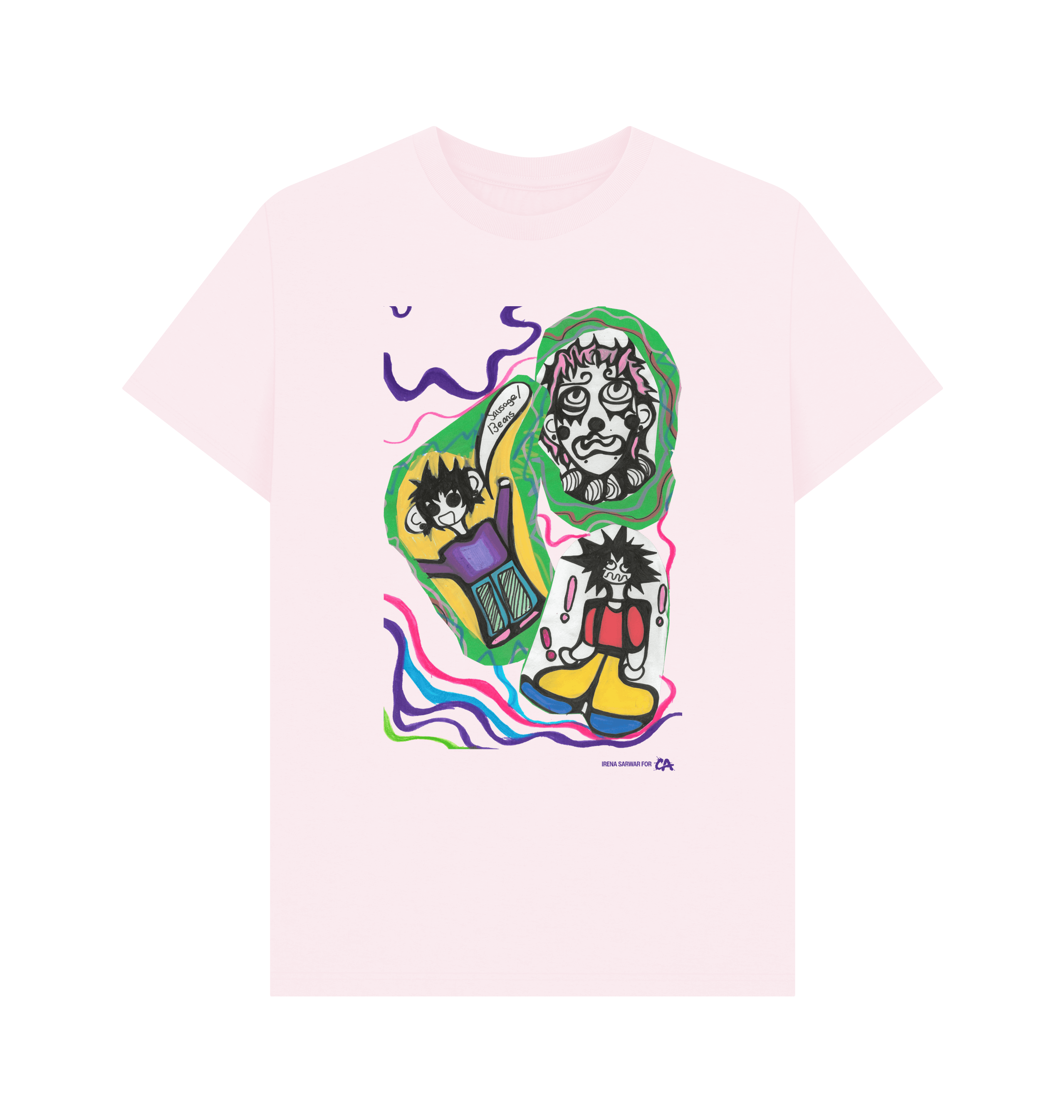 Pink Printed T-shirt Front