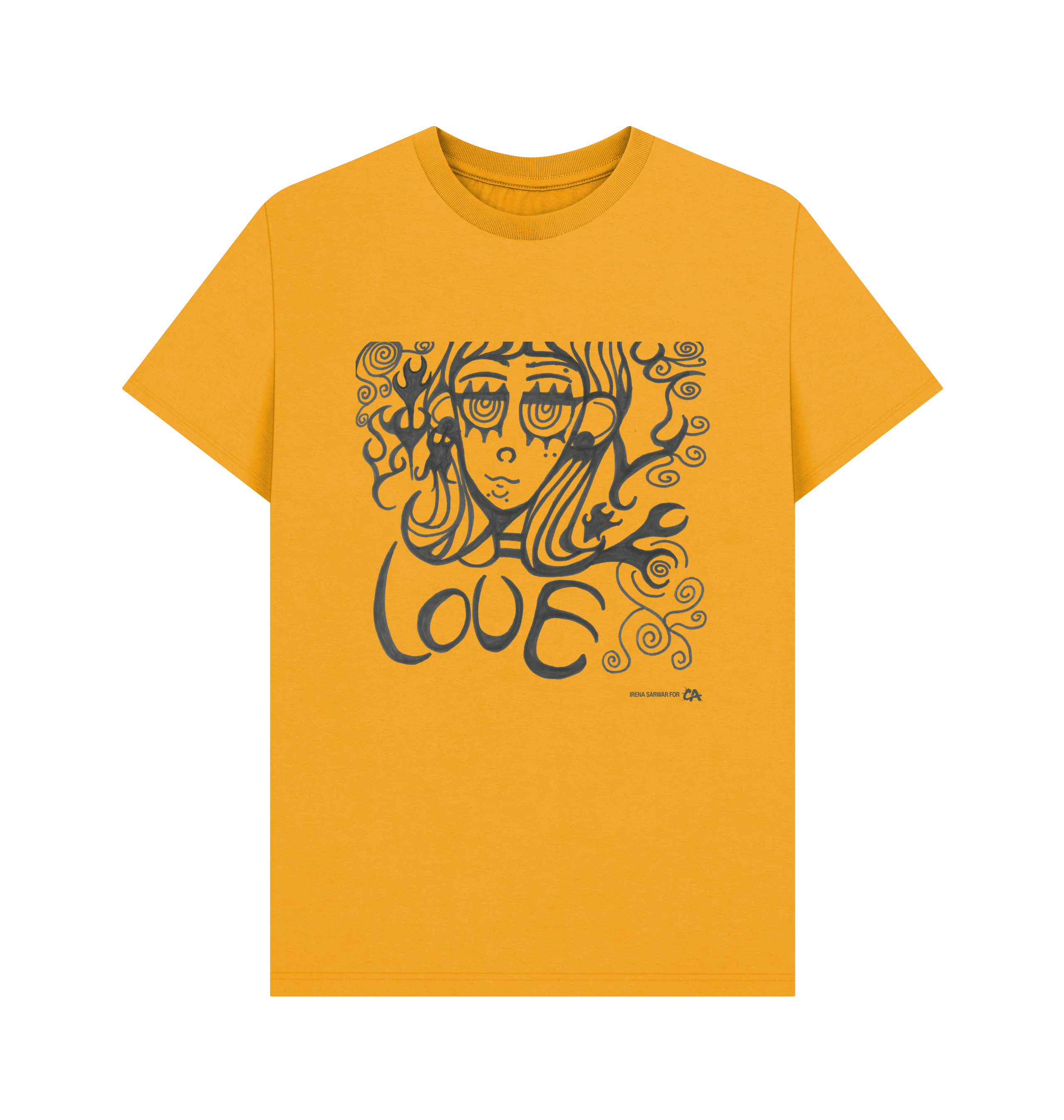 Mustard Printed T-shirt Front