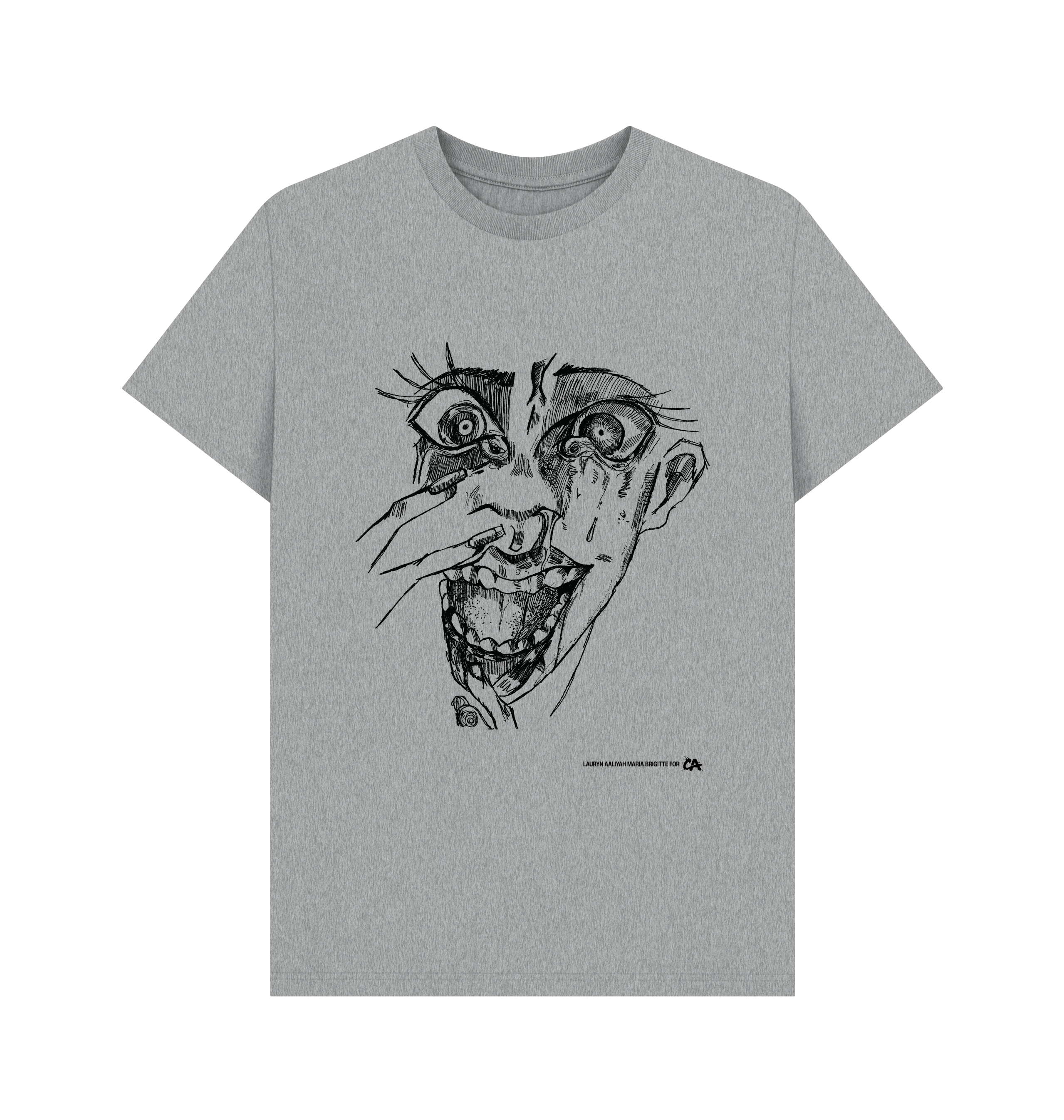 Athletic Grey Printed T-shirt Front