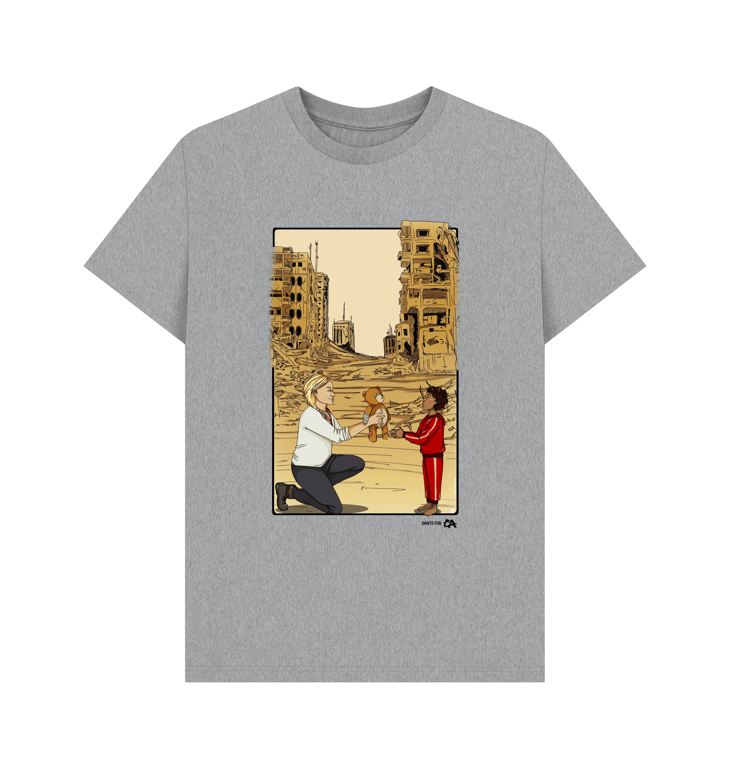 Athletic Grey Printed T-shirt Front