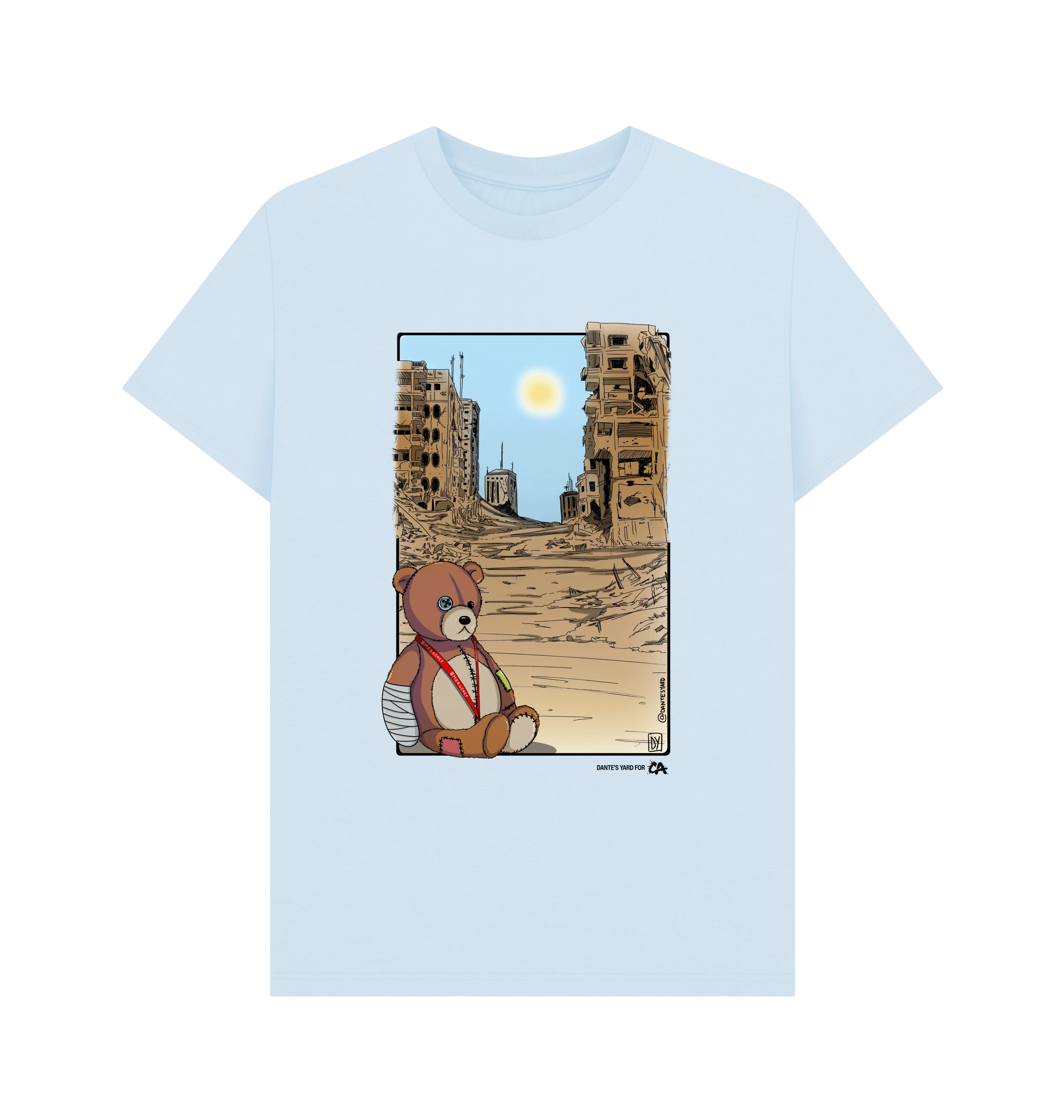Sky Blue Printed T-shirt Front
