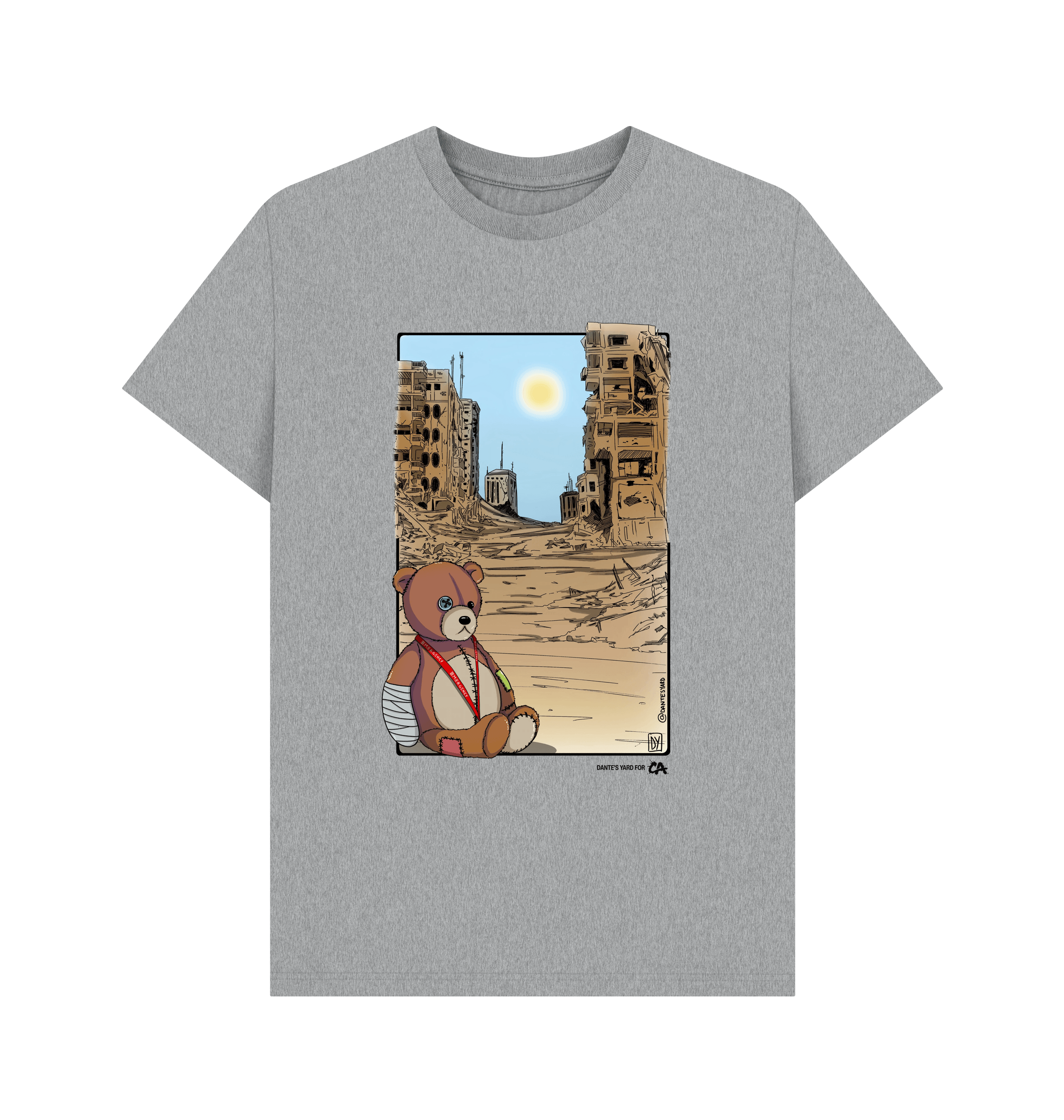 Athletic Grey Printed T-shirt Front