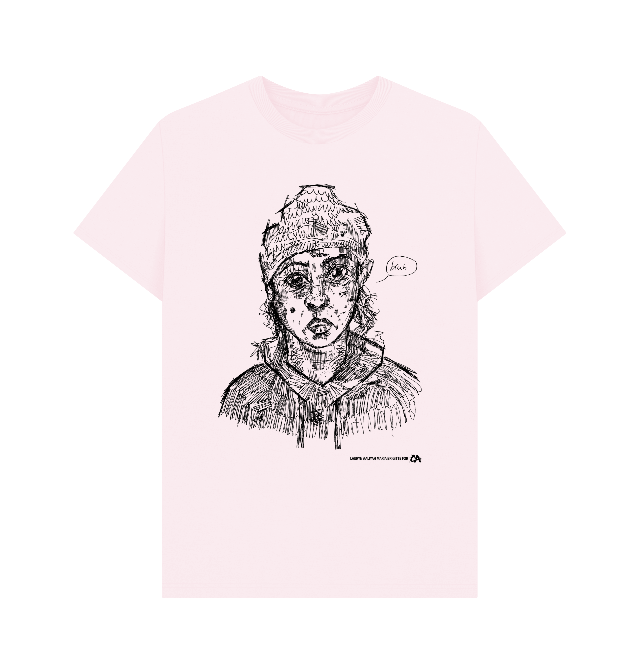 Pink Printed T-shirt Front