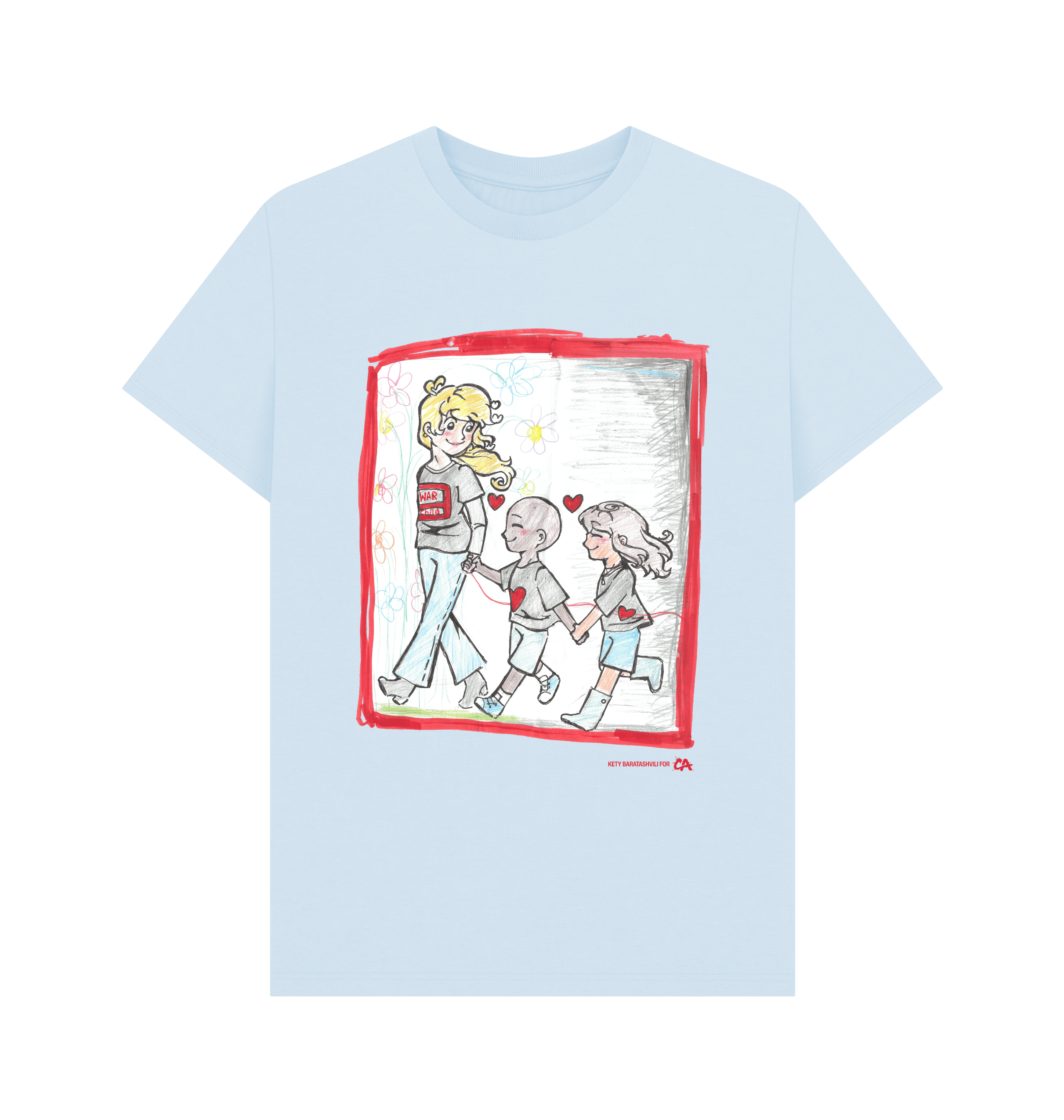 Sky Blue Printed T-shirt Front