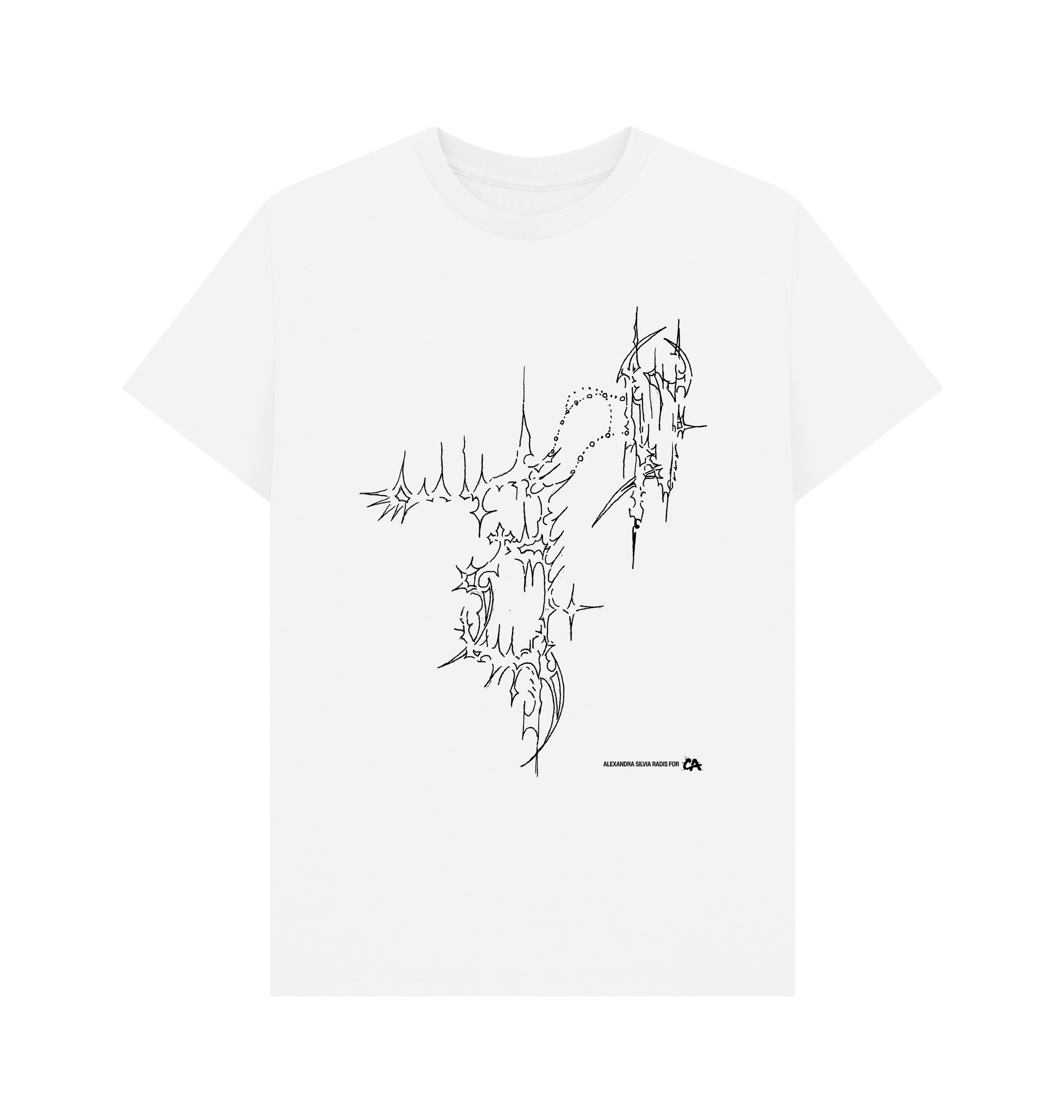 White Printed T-shirt Front