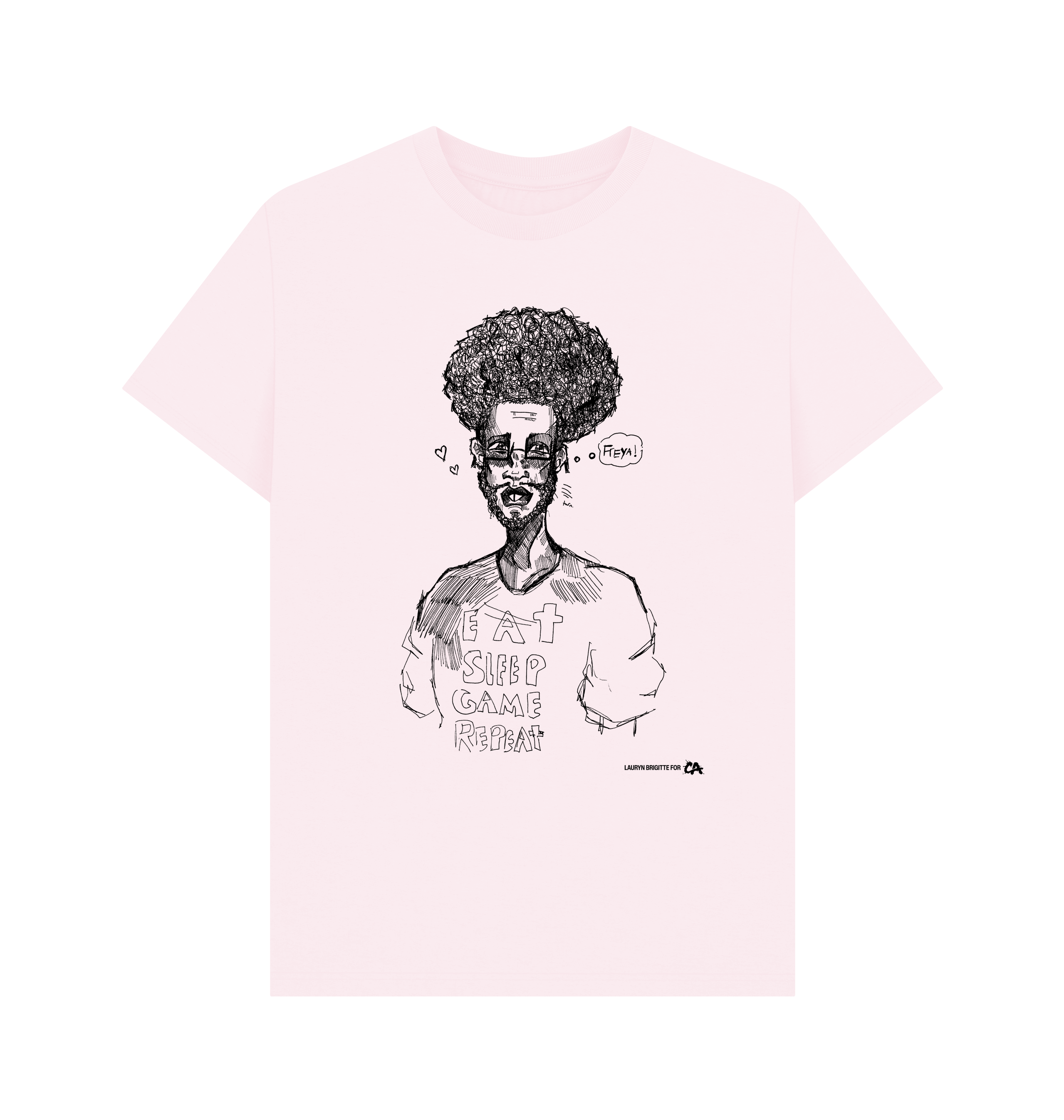 Pink Printed T-shirt Front
