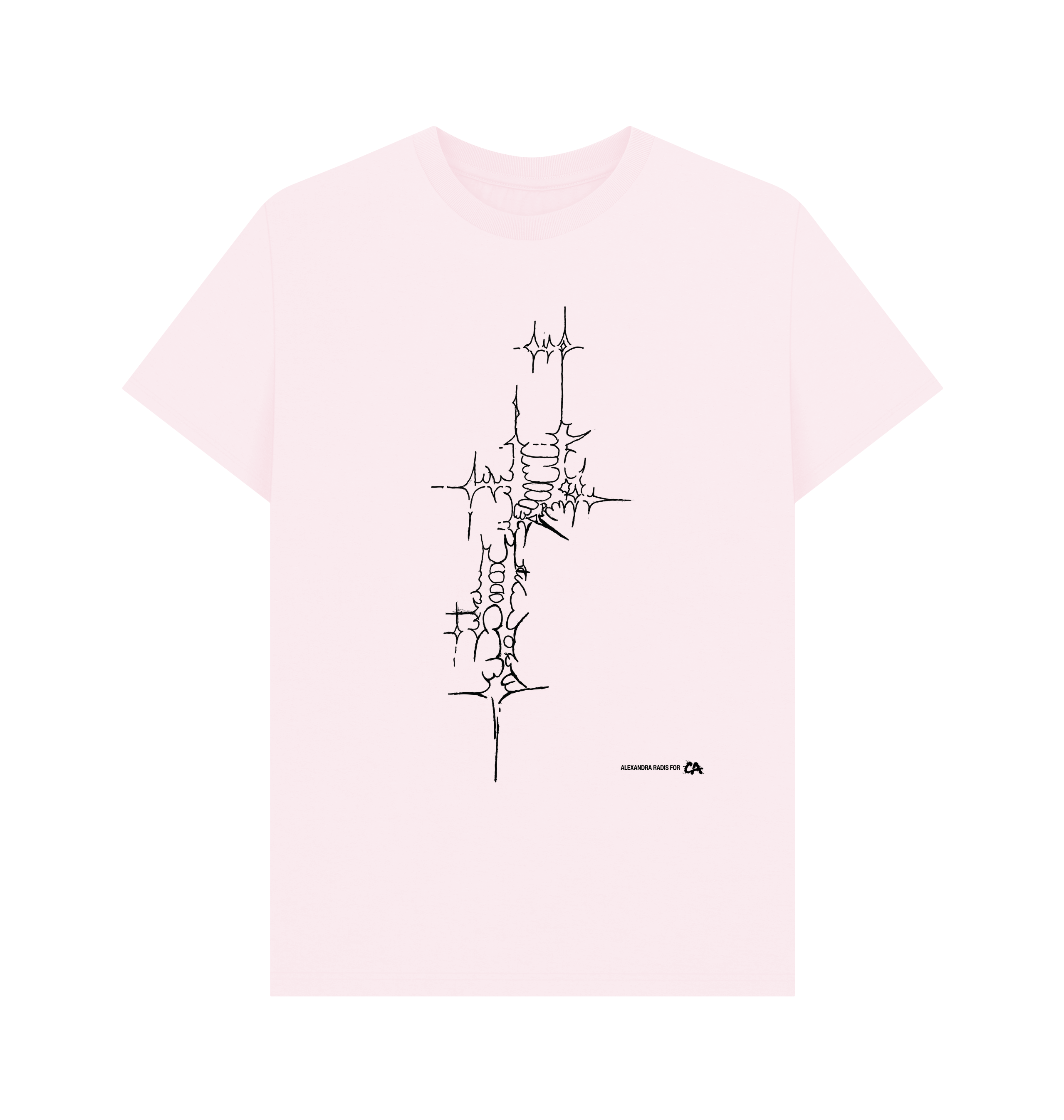 Pink Printed T-shirt Front