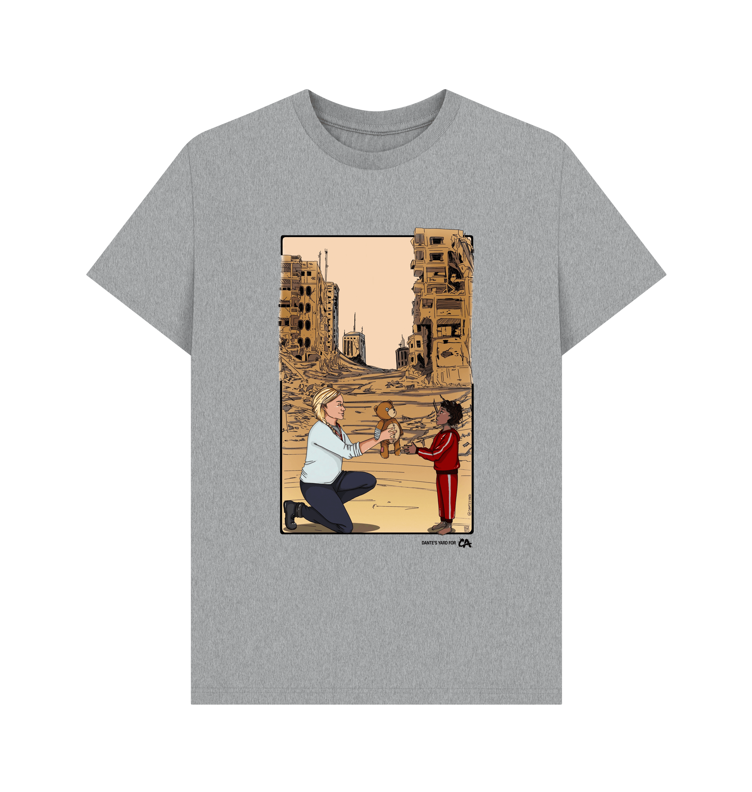 Athletic Grey Printed T-shirt Front