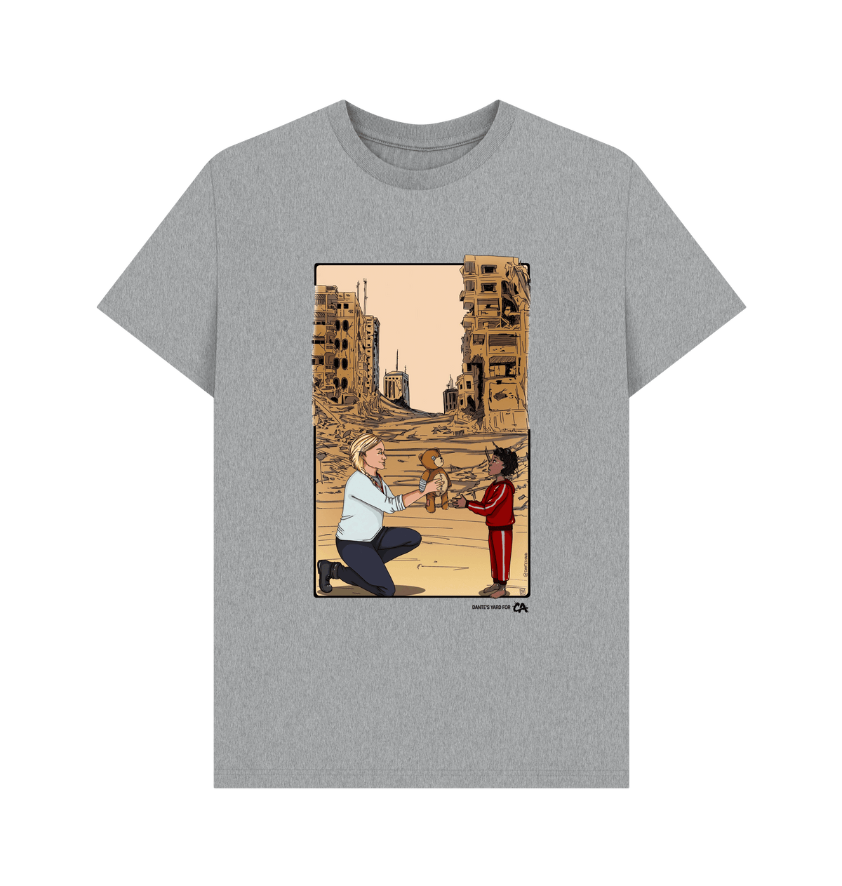 Athletic Grey Printed T-shirt Front
