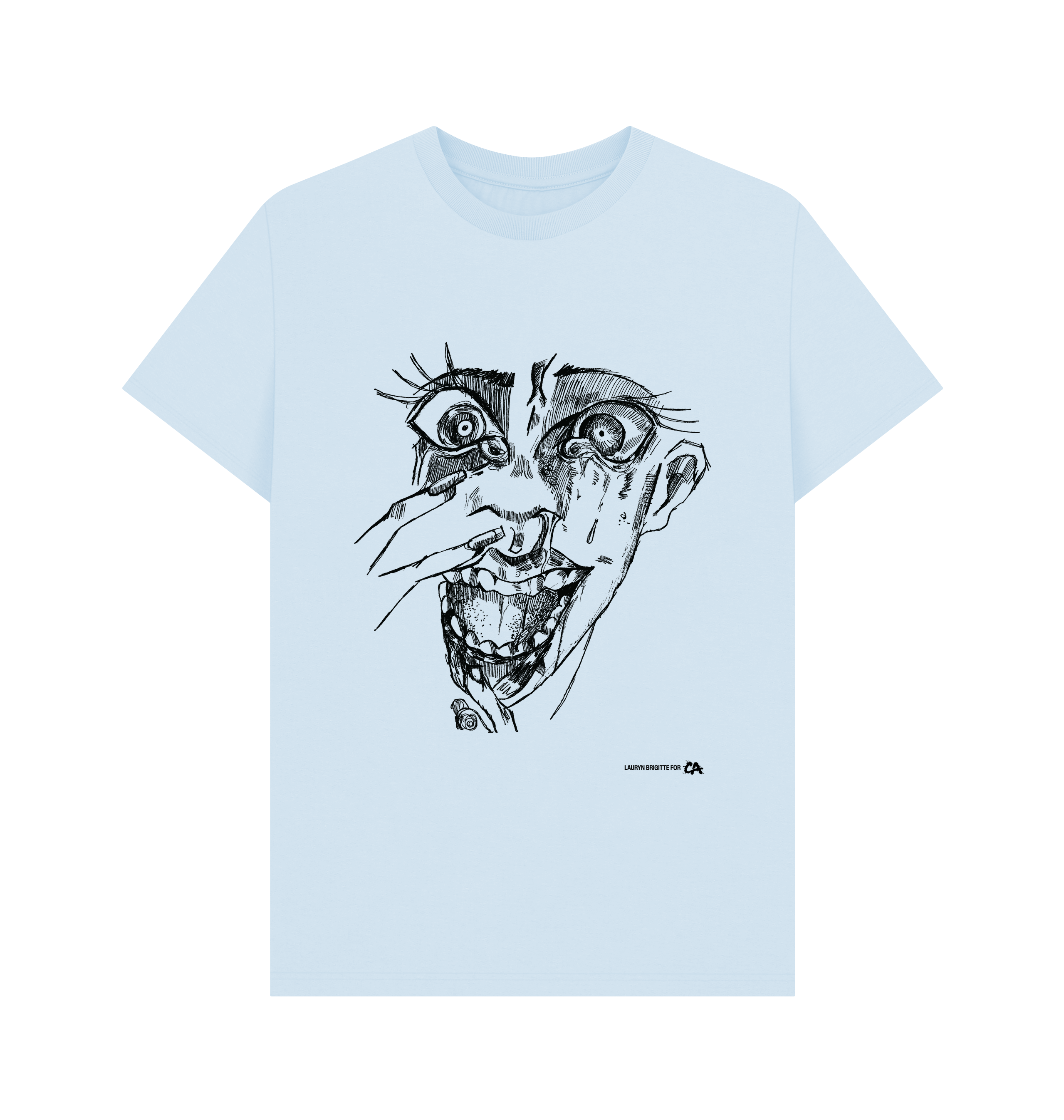 Sky Blue Printed T-shirt Front