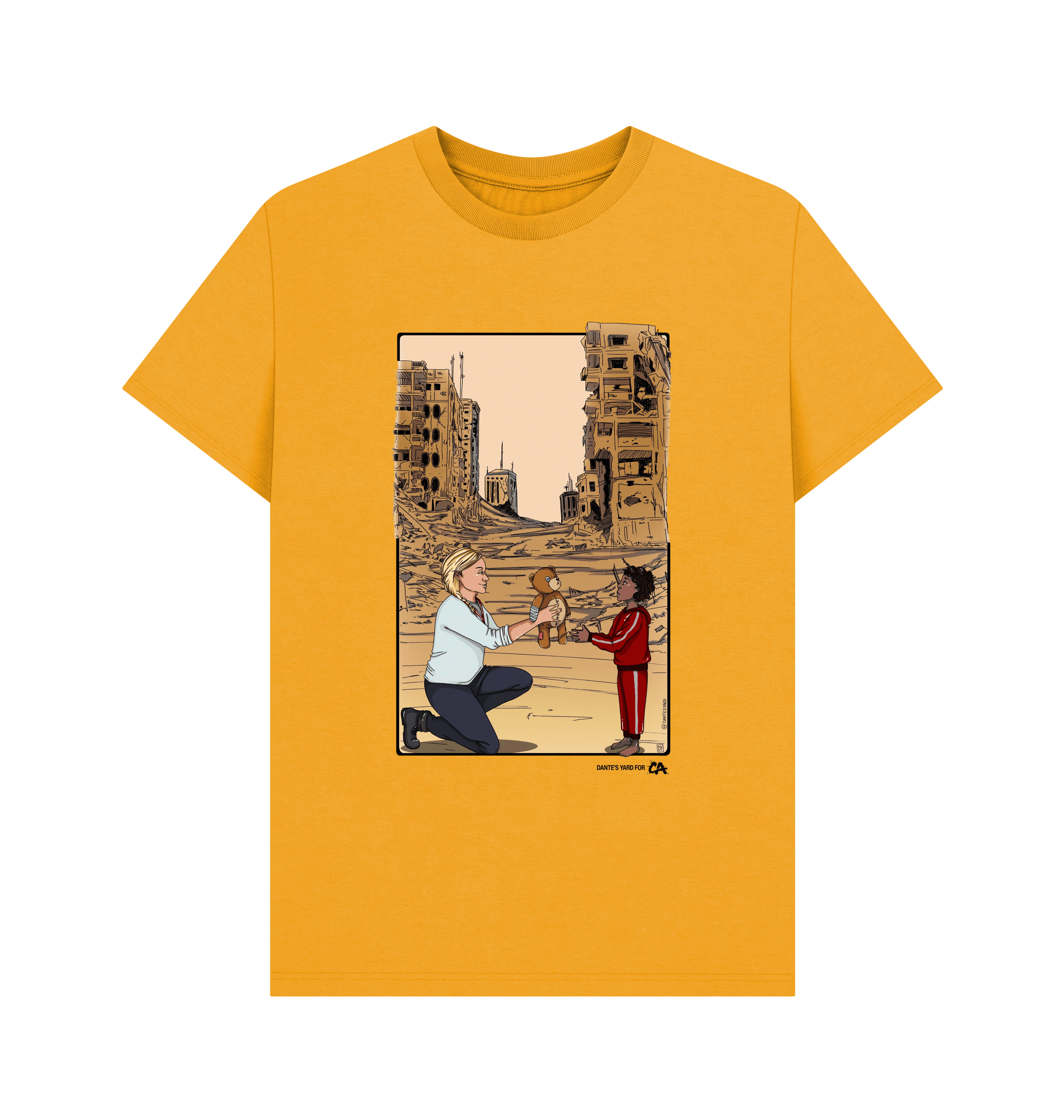 Mustard Printed T-shirt Front