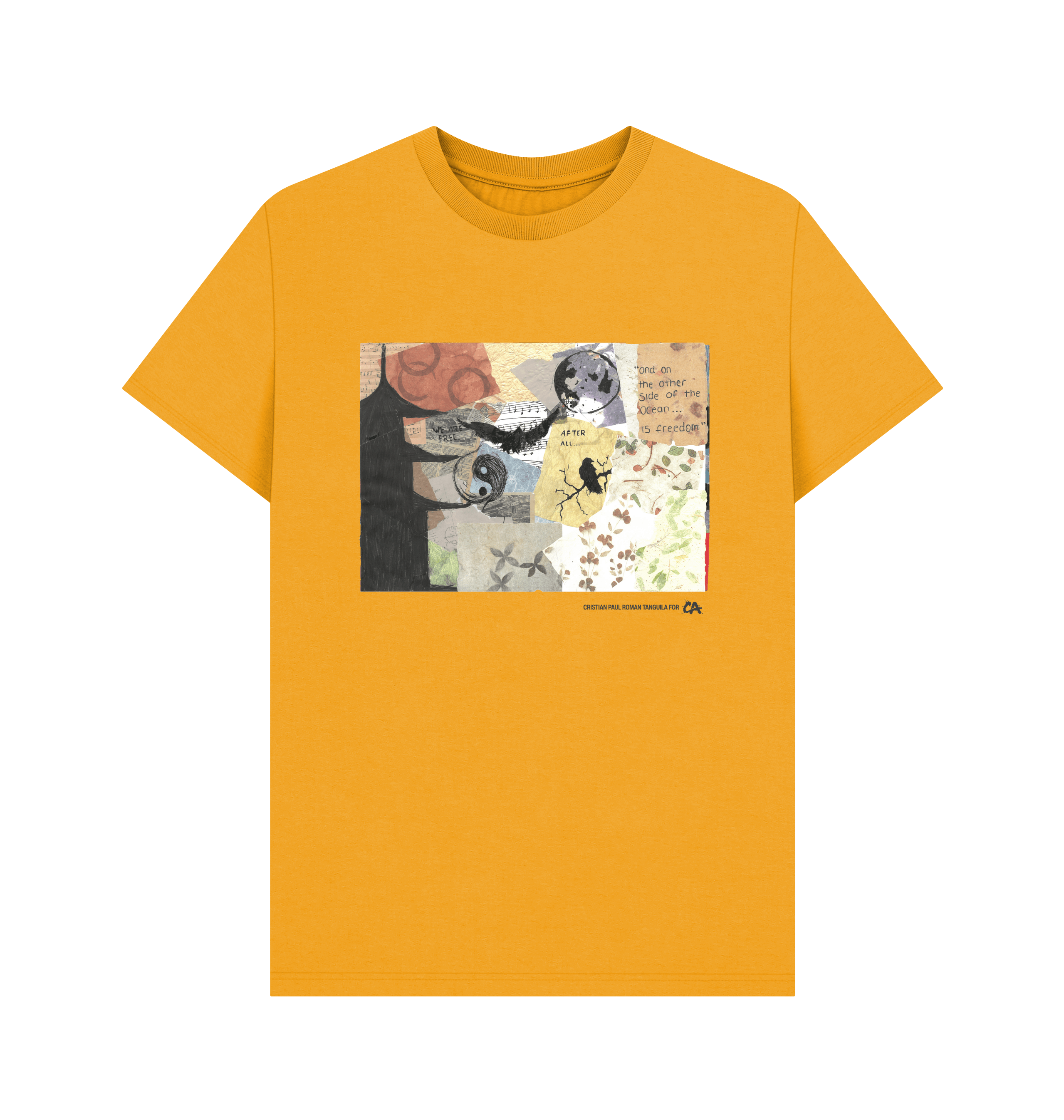 Mustard Printed T-shirt Front