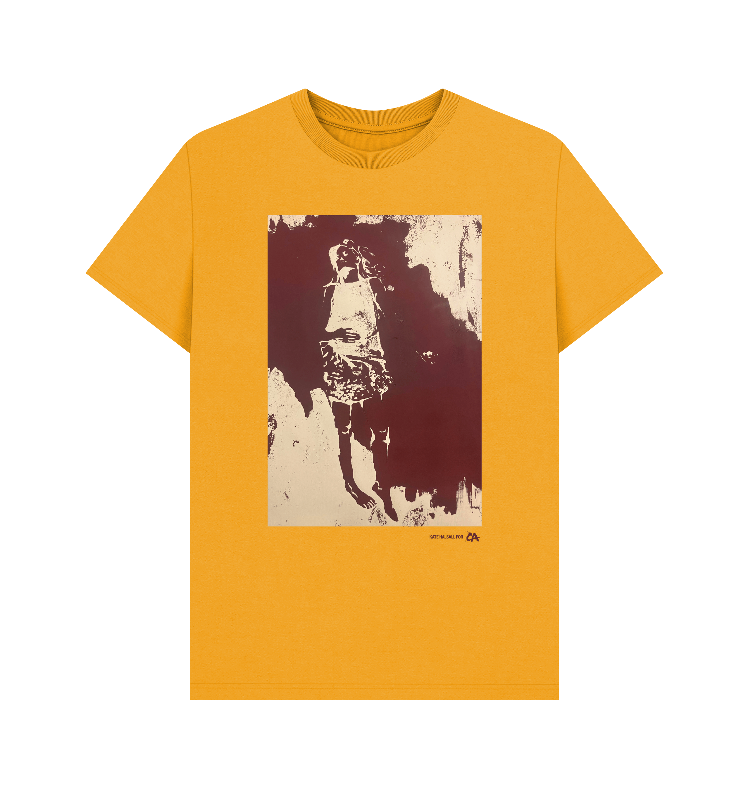 Mustard Printed T-shirt Front