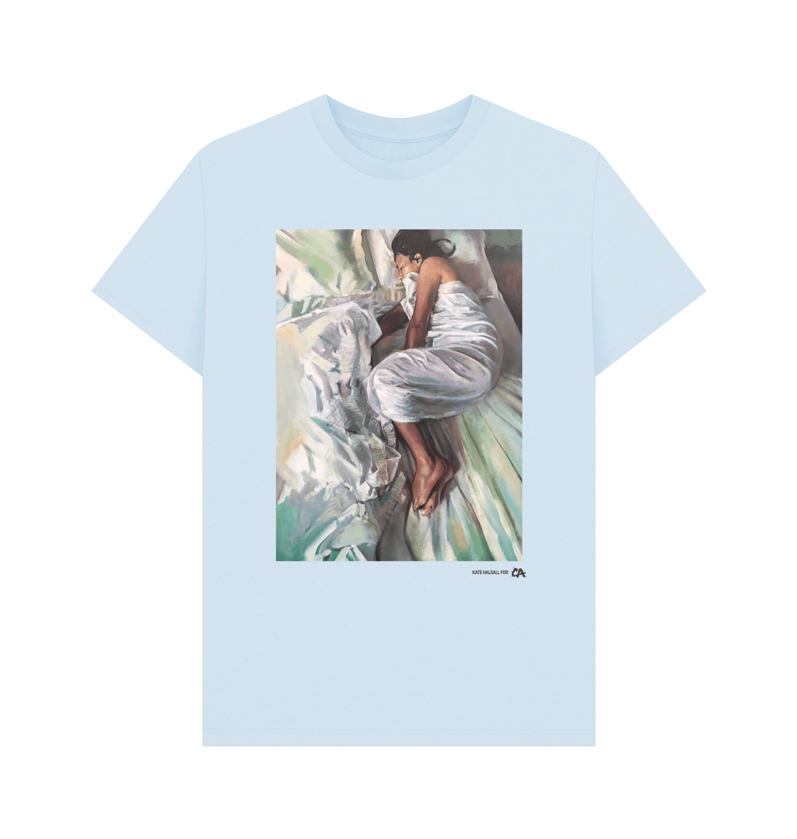 Sky Blue Printed T-shirt Front