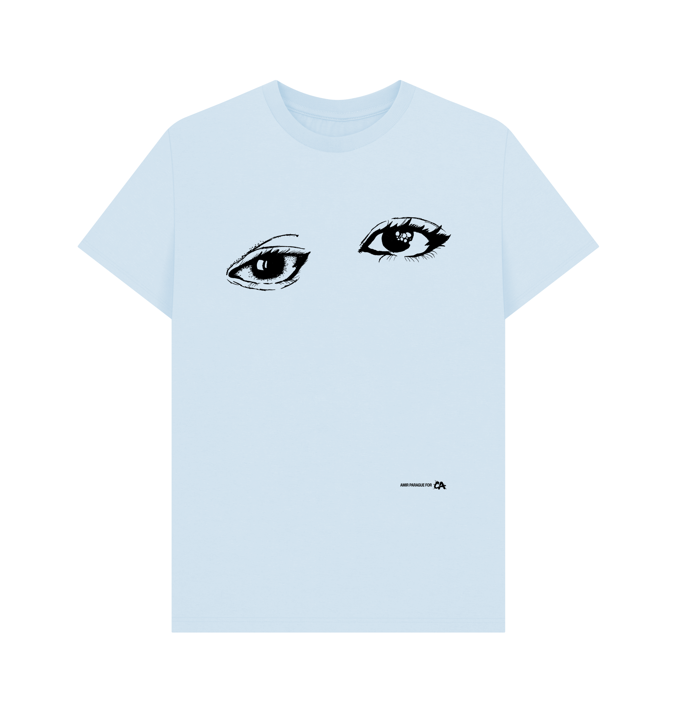 Sky Blue Printed T-shirt Front