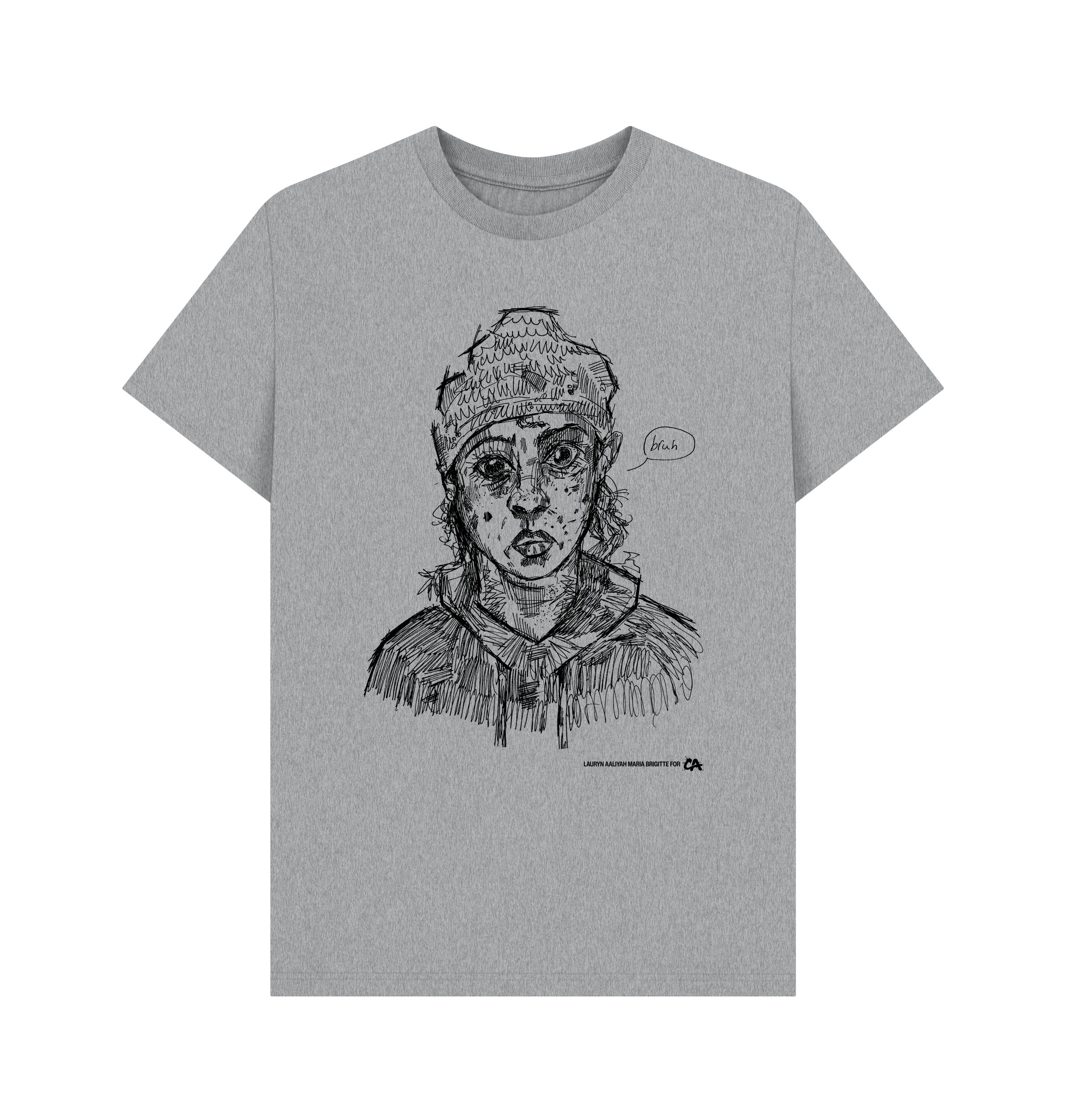 Athletic Grey Printed T-shirt Front