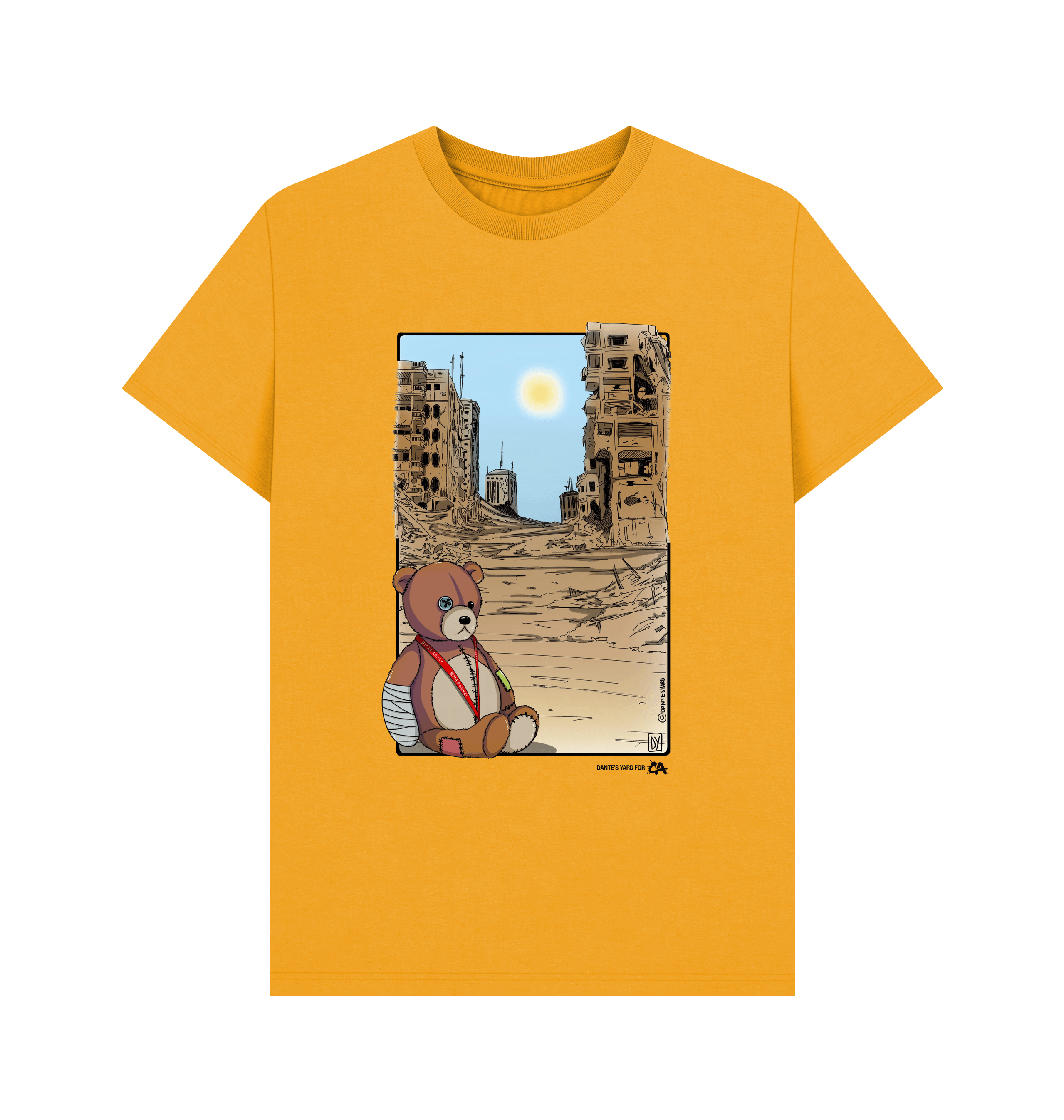 Mustard Printed T-shirt Front
